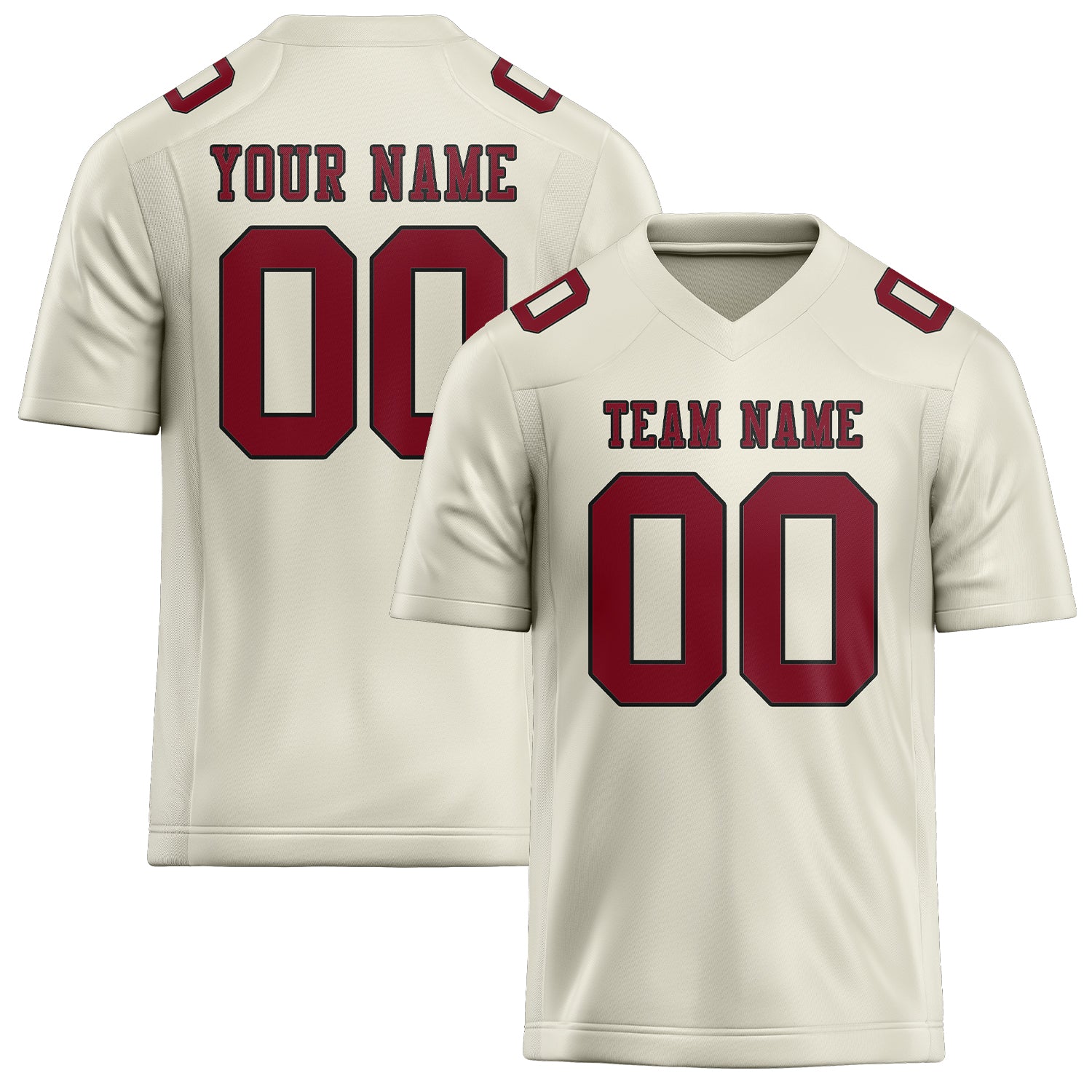 Custom Cream Crimson Red Football Jersey