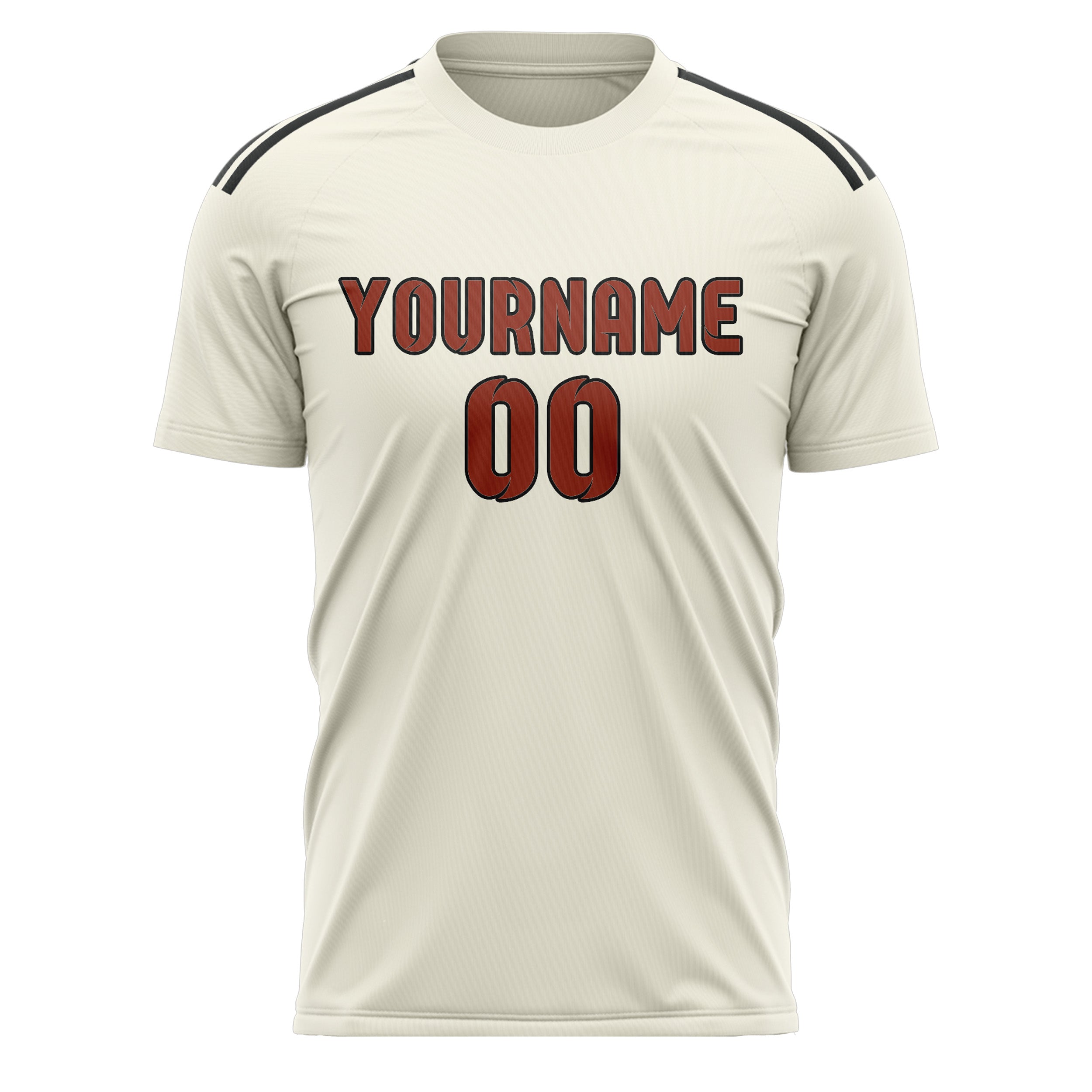 Custom Cream Coral Red Soccer Jersey