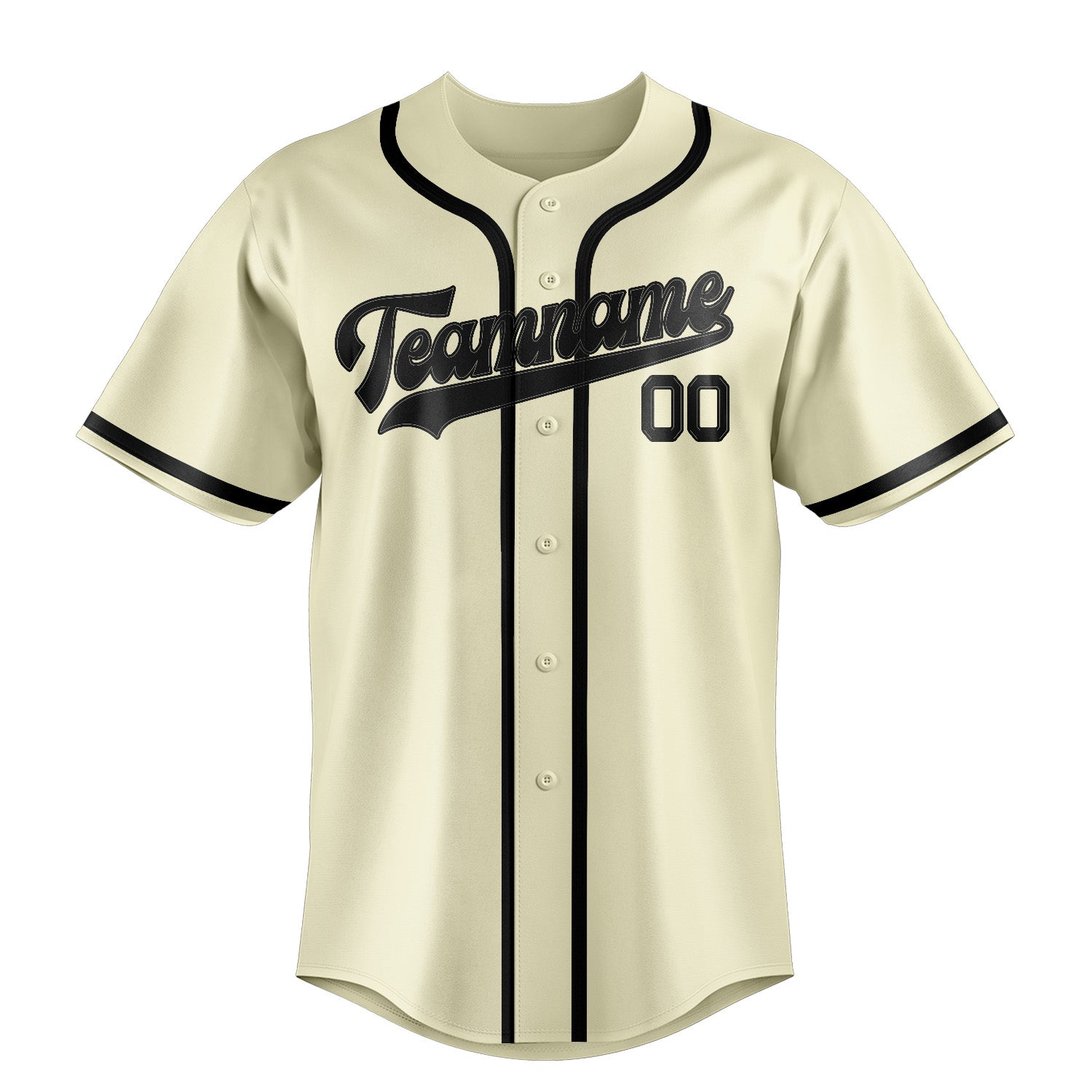 Custom Cream Black Baseball Jersey