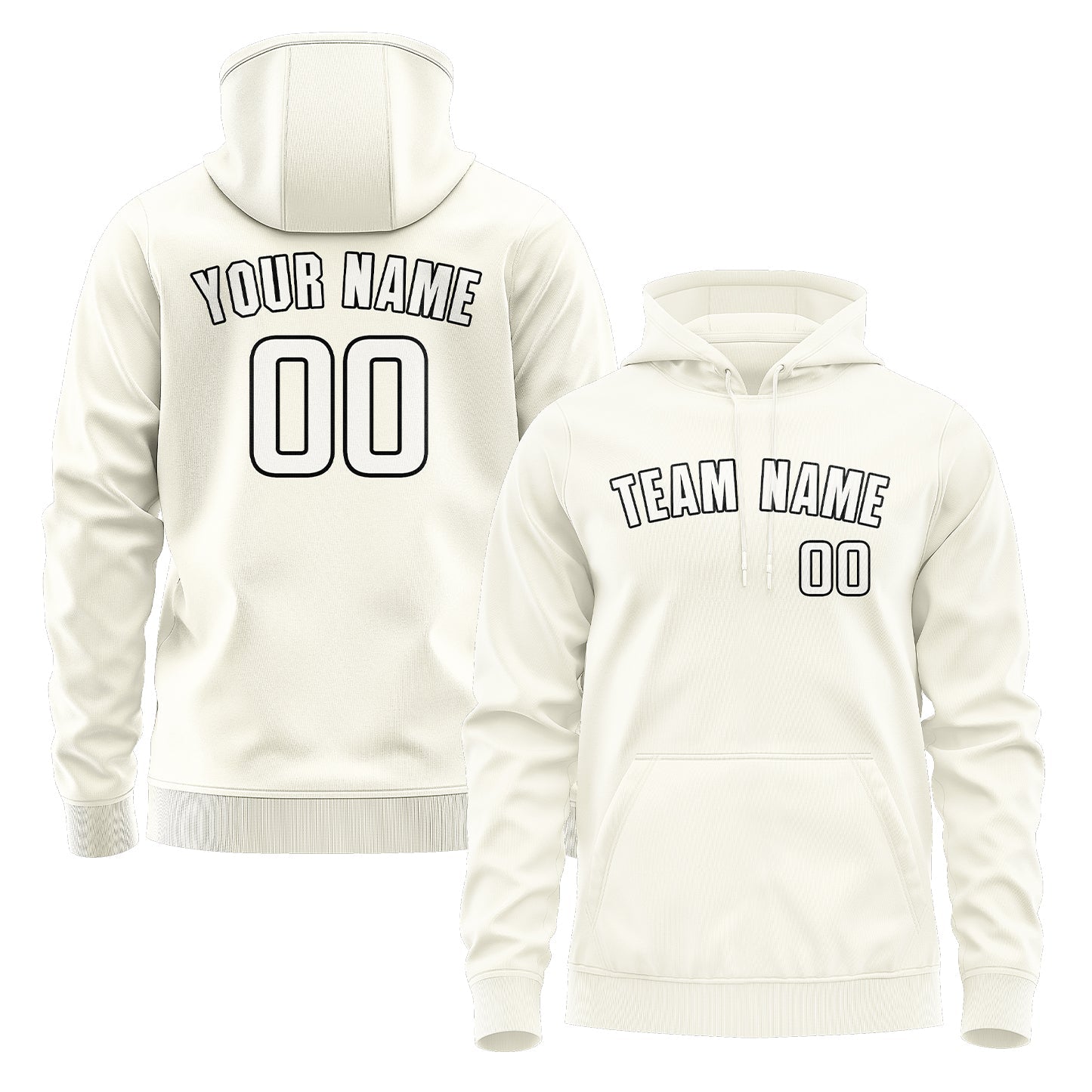 Custom Cream White Hoodie