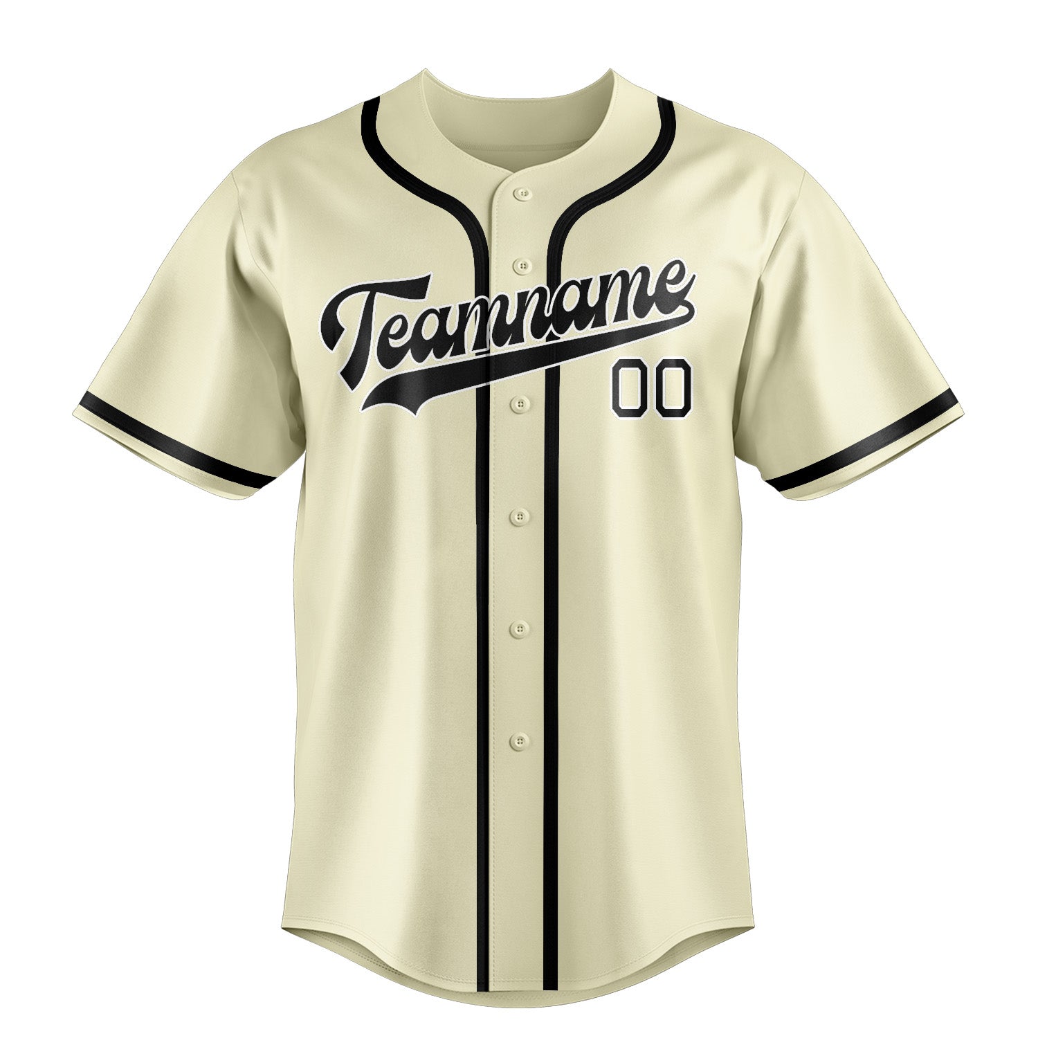 Custom Cream Black Baseball Jersey