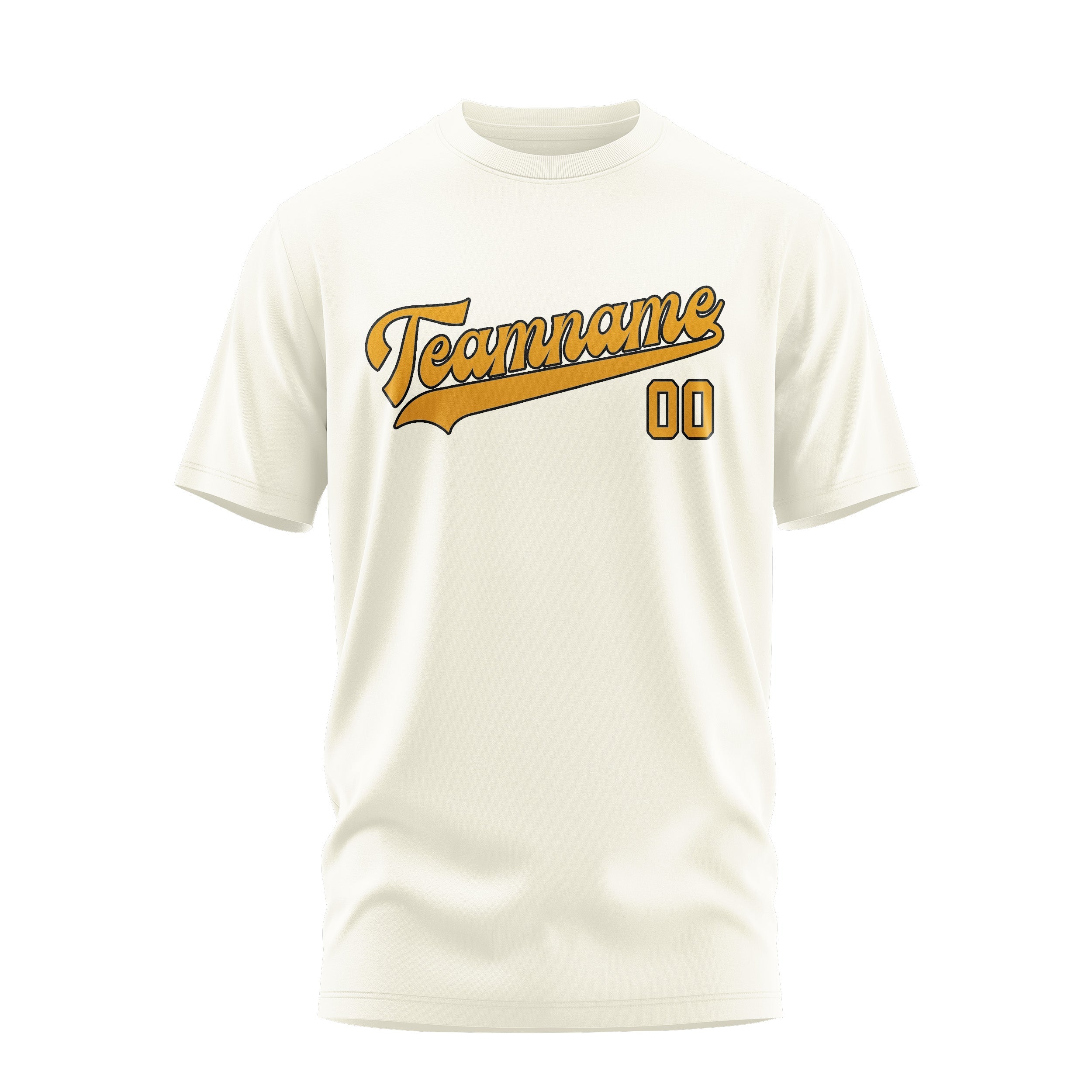 Custom Cream Yellow T-Shirt