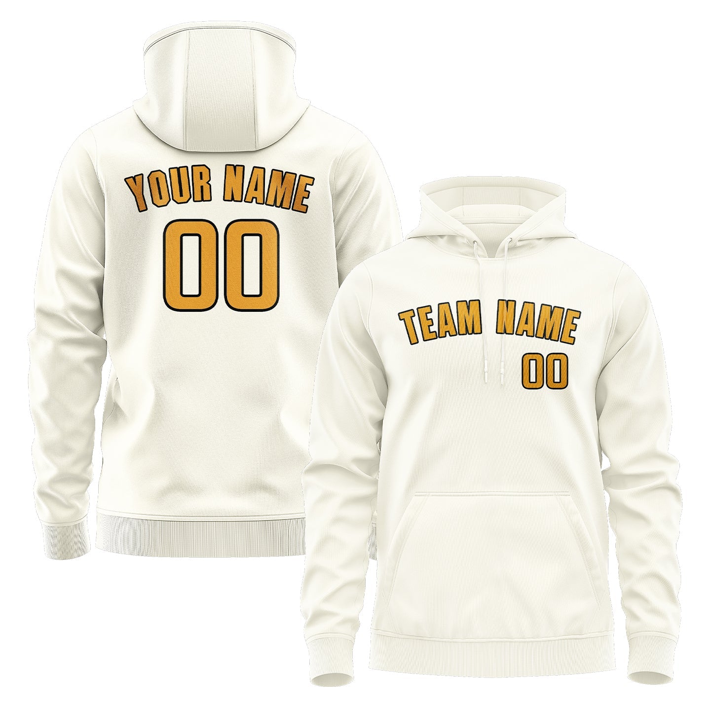 Custom Cream Yellow Hoodie