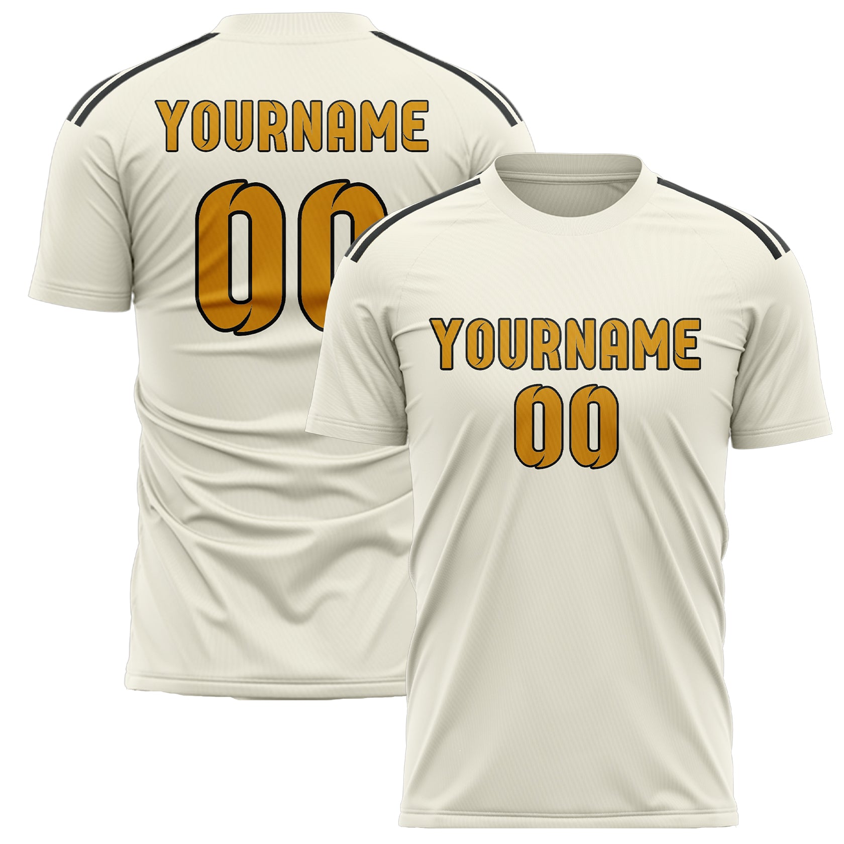 Custom Cream Yellow Soccer Jersey