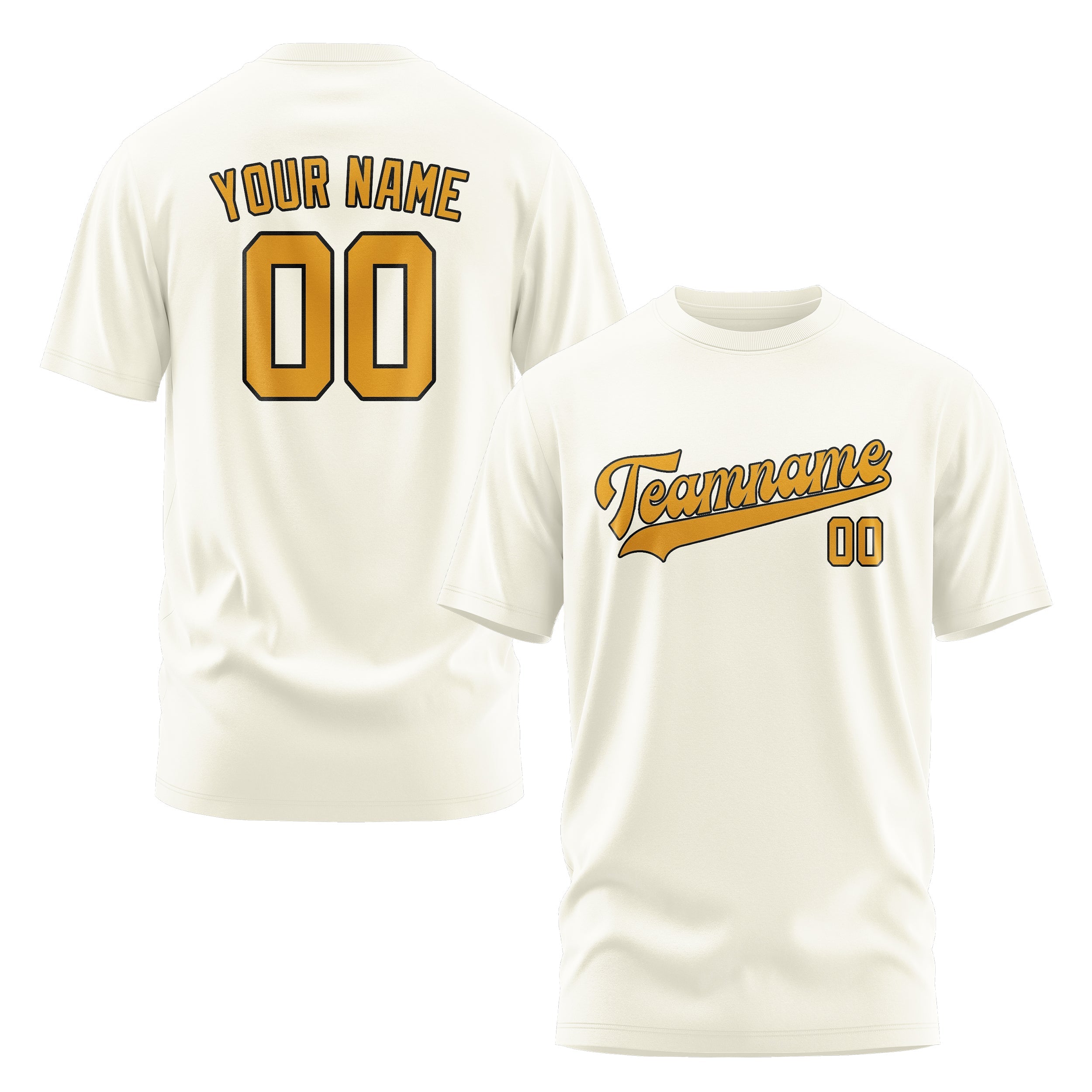 Custom Cream Yellow T-Shirt