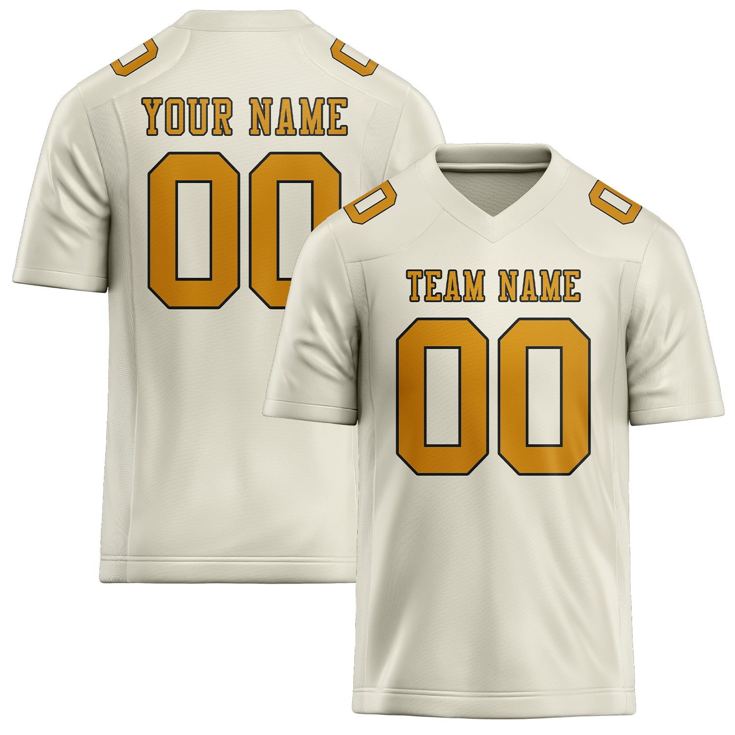 Custom Cream Yellow Football Jersey