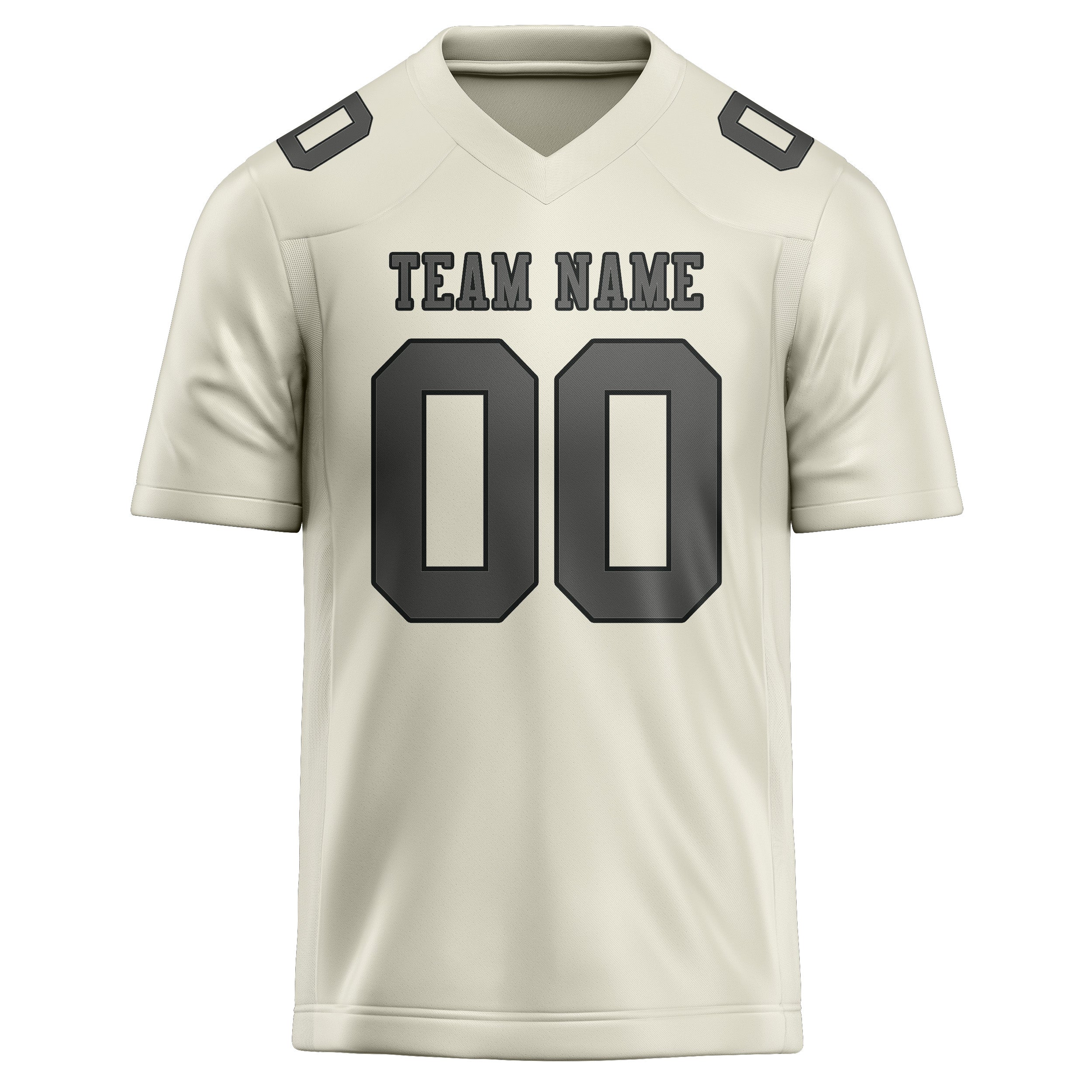 Custom Cream Dark Grey Football Jersey