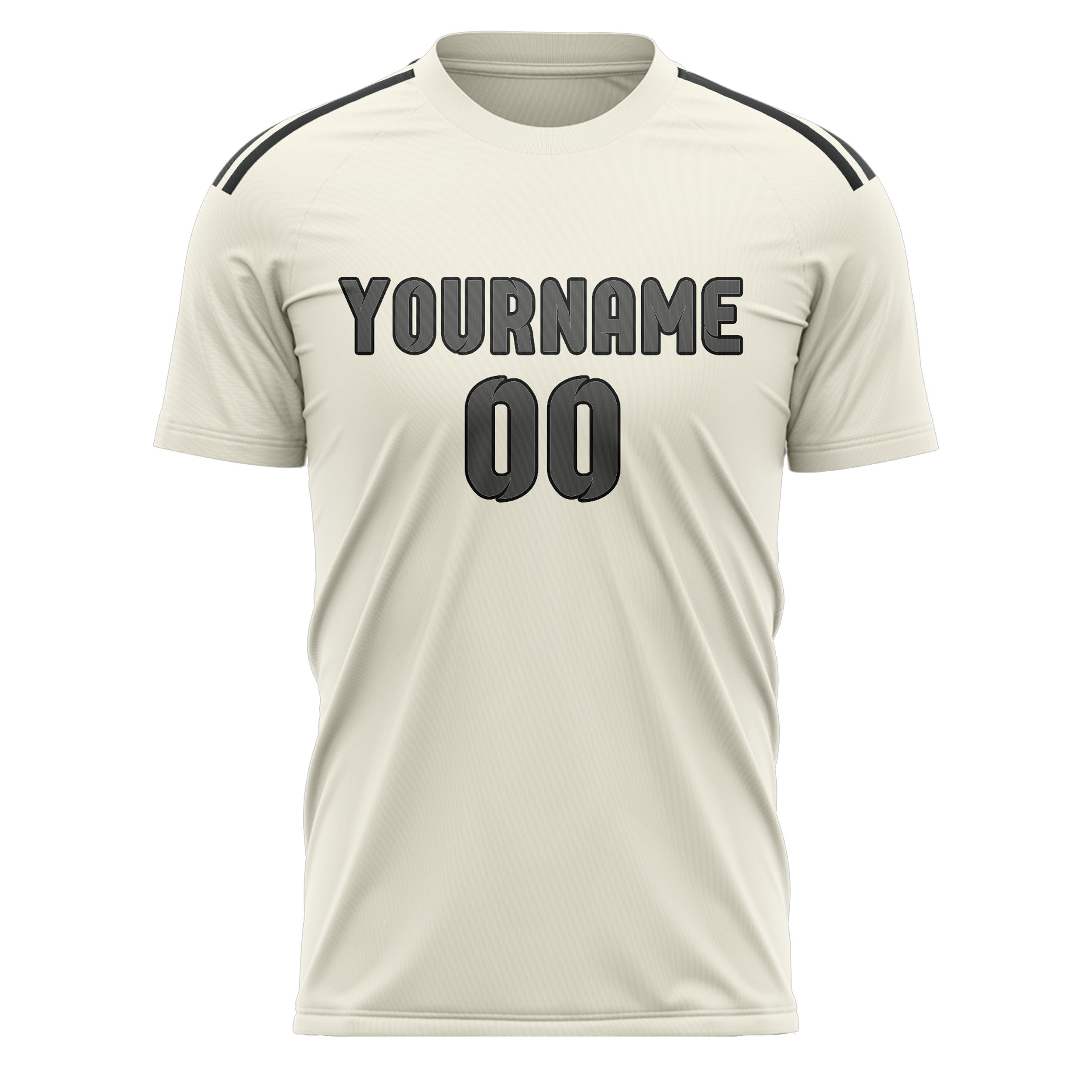 Custom Cream Dark Grey Soccer Jersey