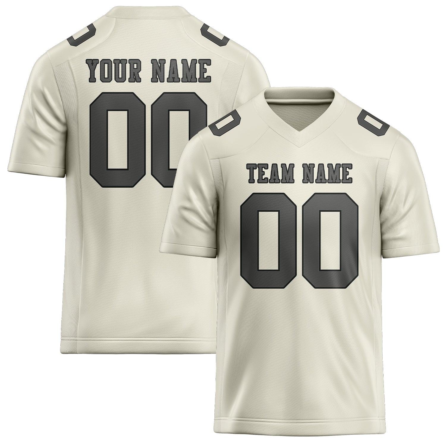 Custom Cream Dark Grey Football Jersey