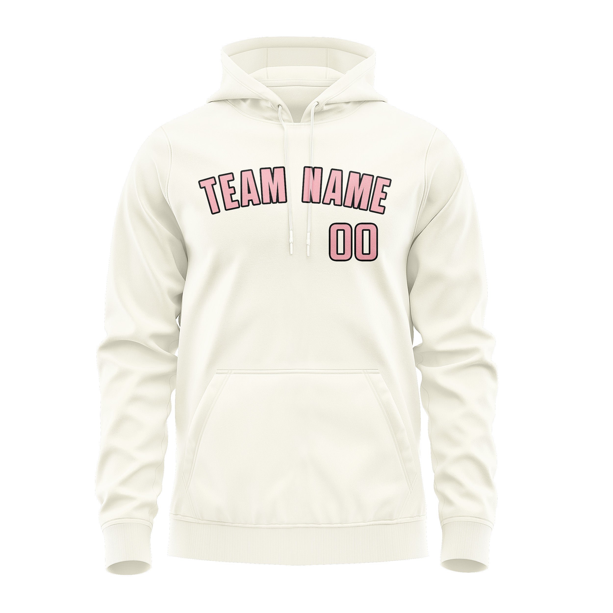 Custom Cream Light Pink Hoodie