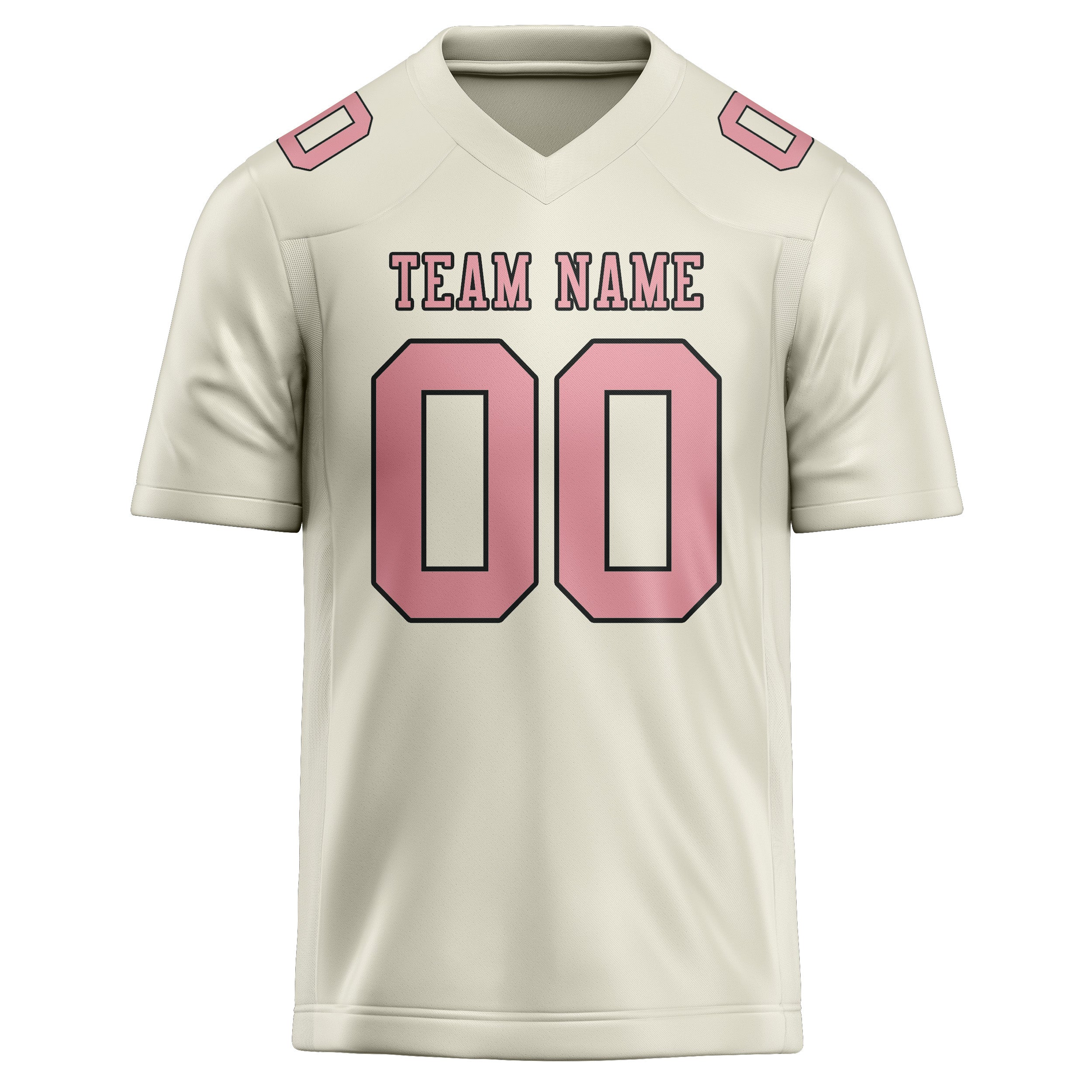 Custom Cream Light Pink Football Jersey