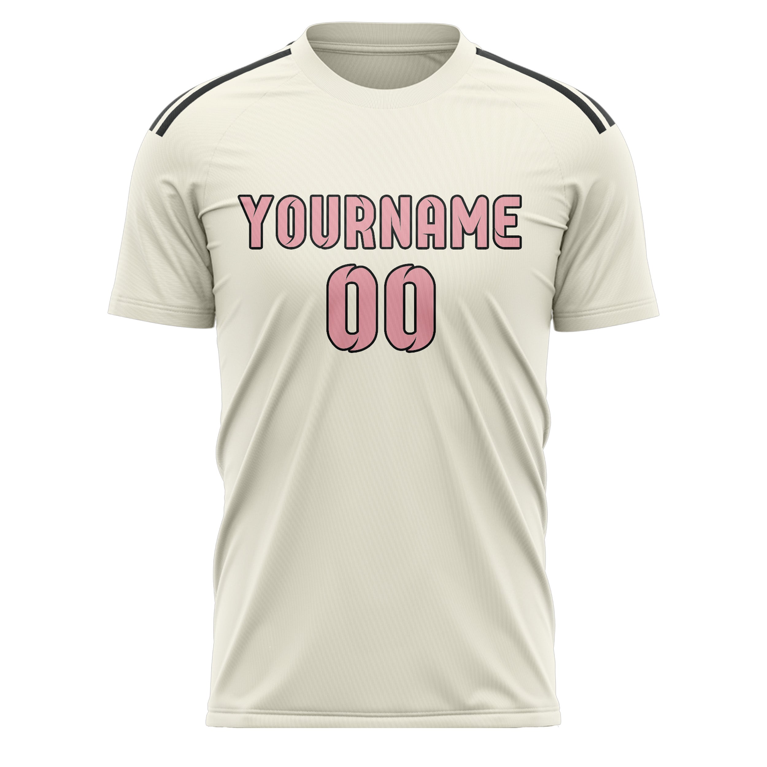 Custom Cream Light Pink Soccer Jersey