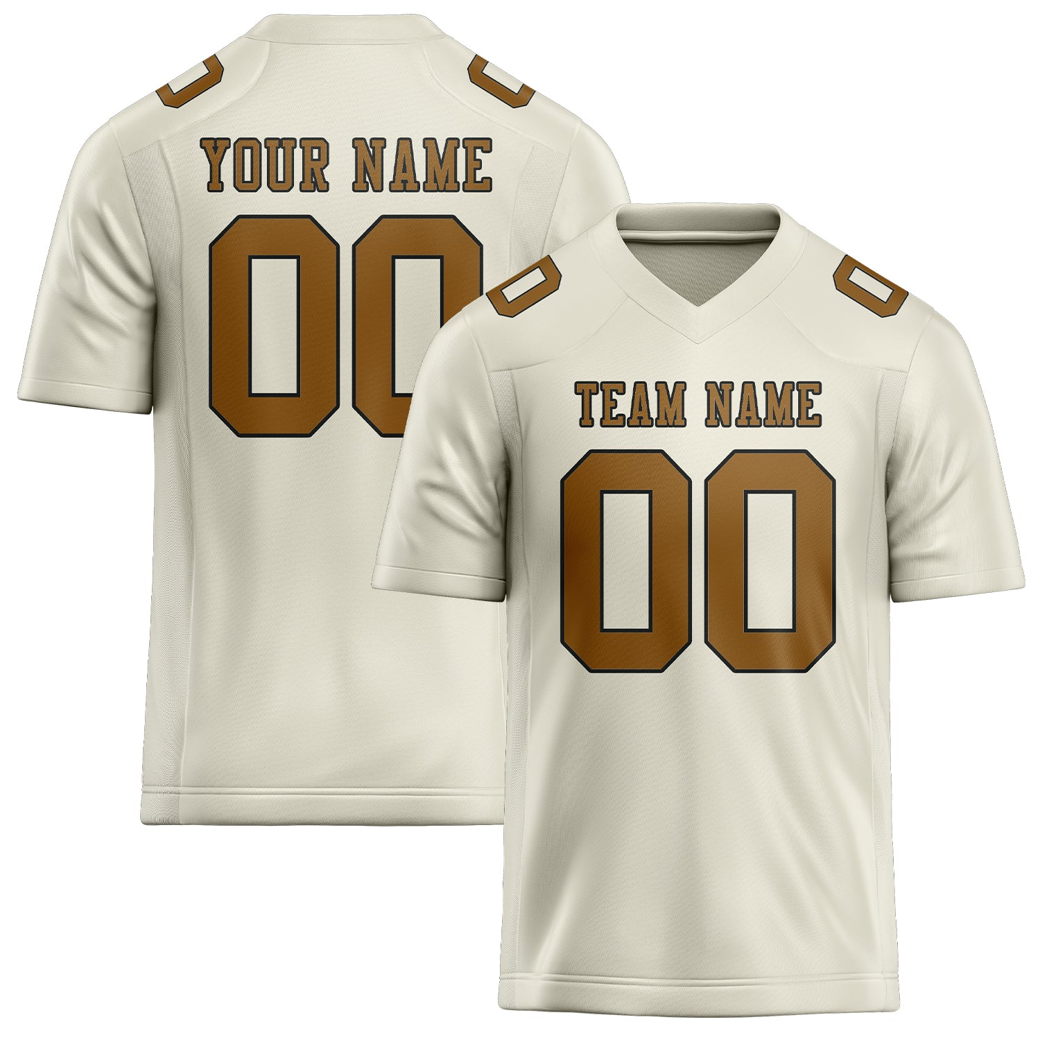 Custom Cream Khaki Football Jersey