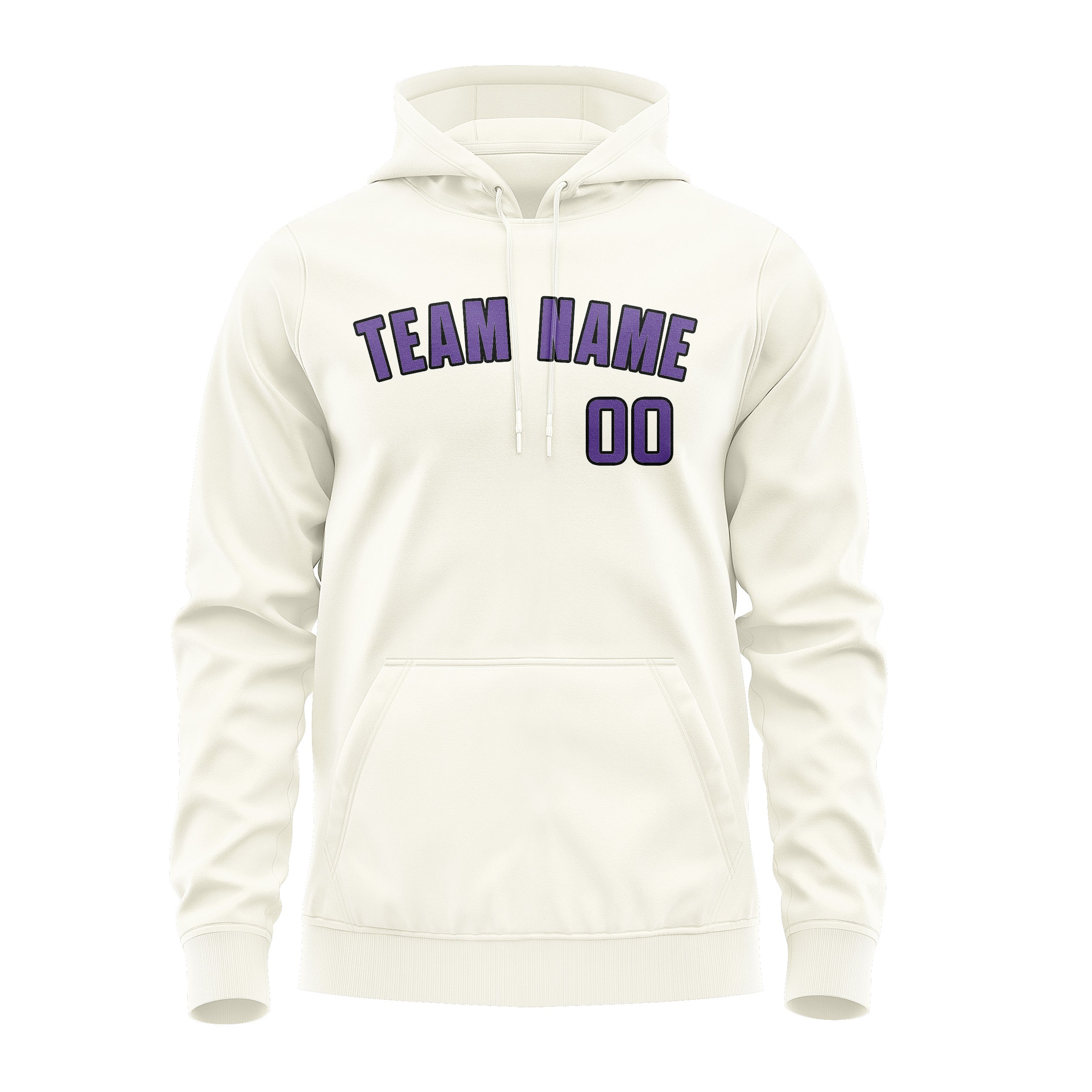 Custom Cream Light Purple Hoodie