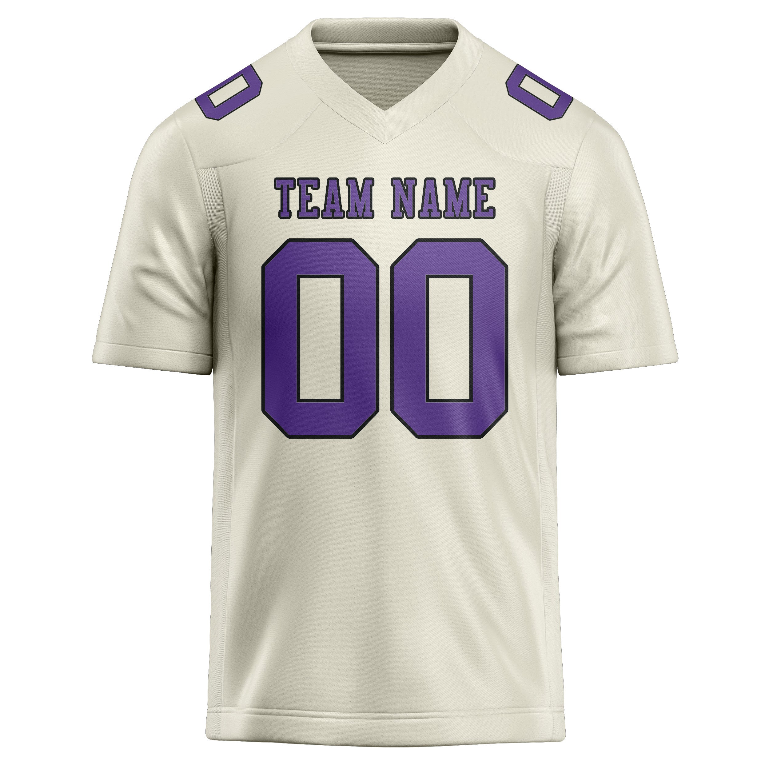 Custom Cream Light Purple Football Jersey
