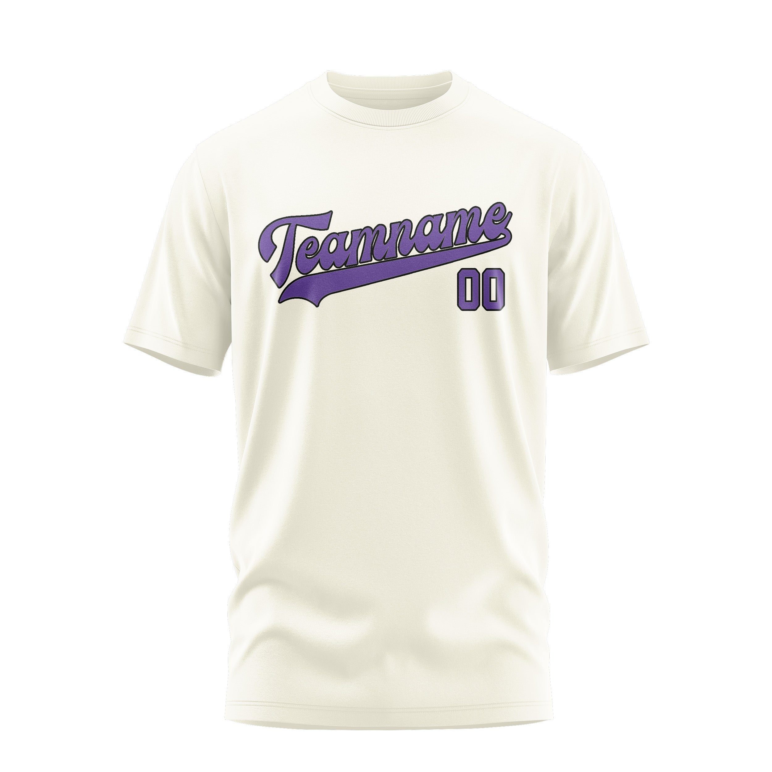 Custom Cream Light Purple T-Shirt