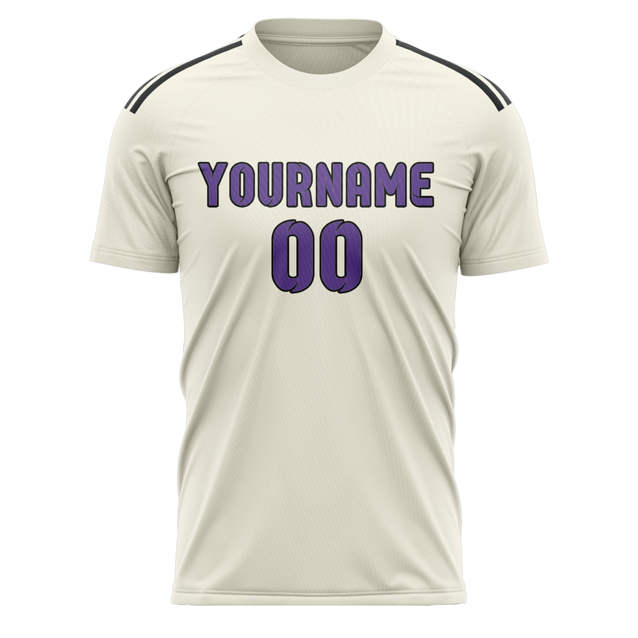 Custom Cream Light Purple Soccer Jersey