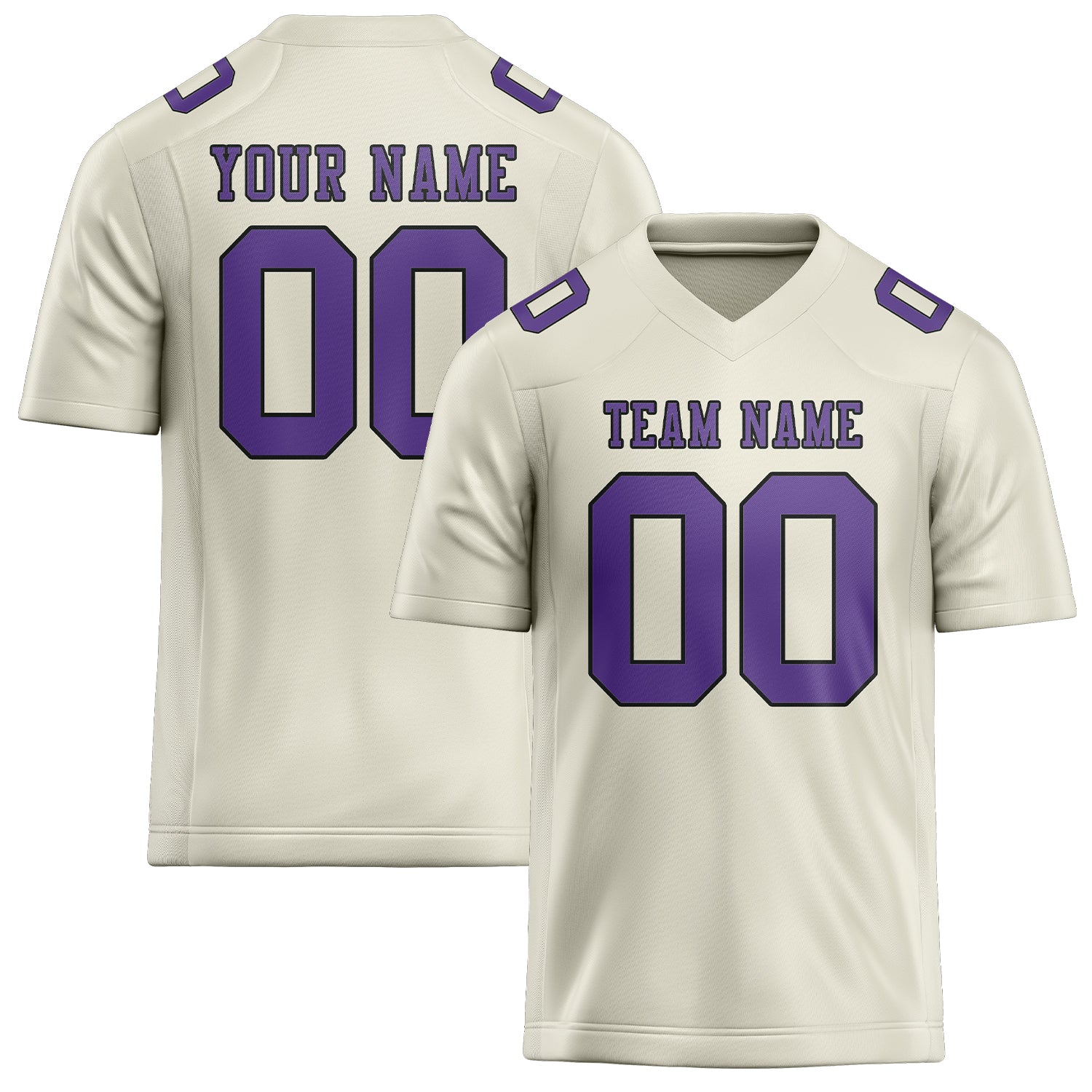 Custom Cream Light Purple Football Jersey
