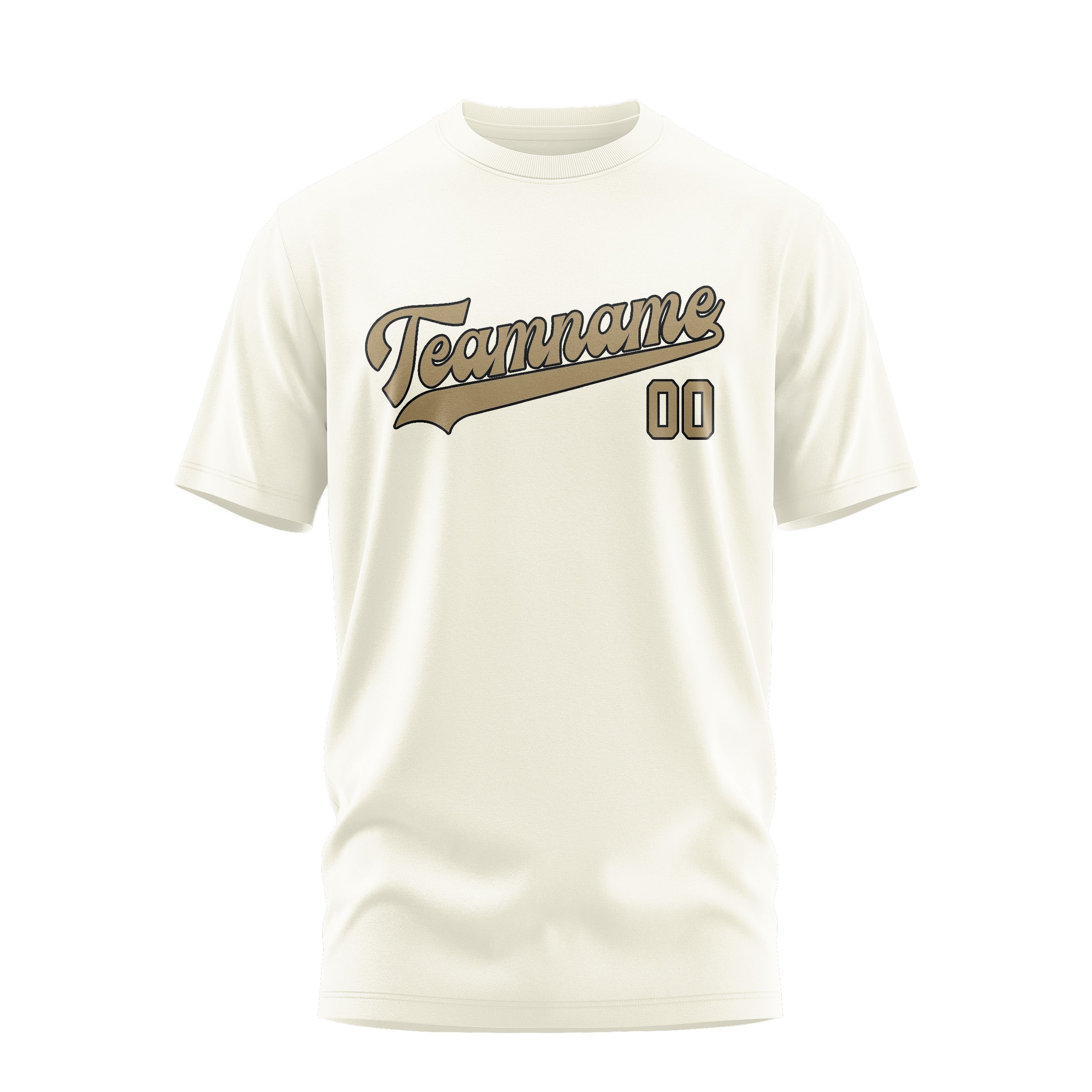 Custom Cream Light Khaki T-Shirt