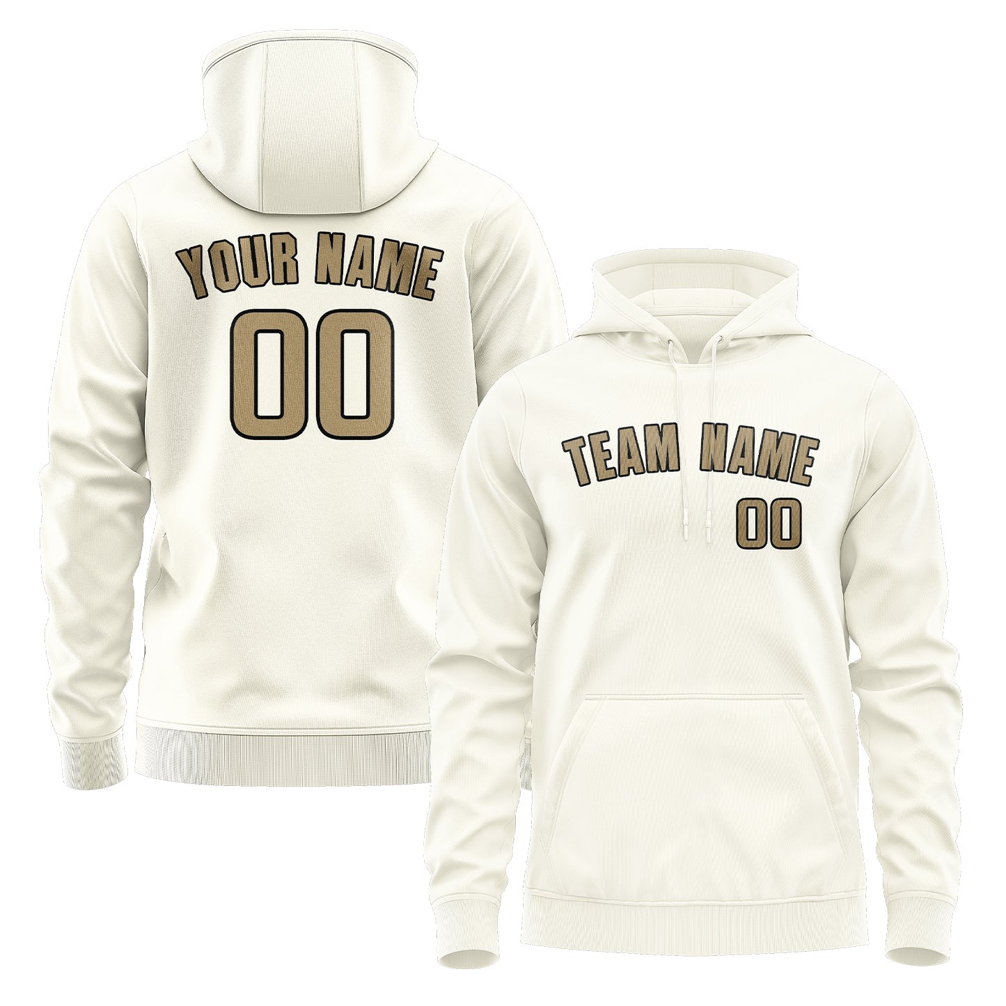 Custom Cream Light Khaki Hoodie