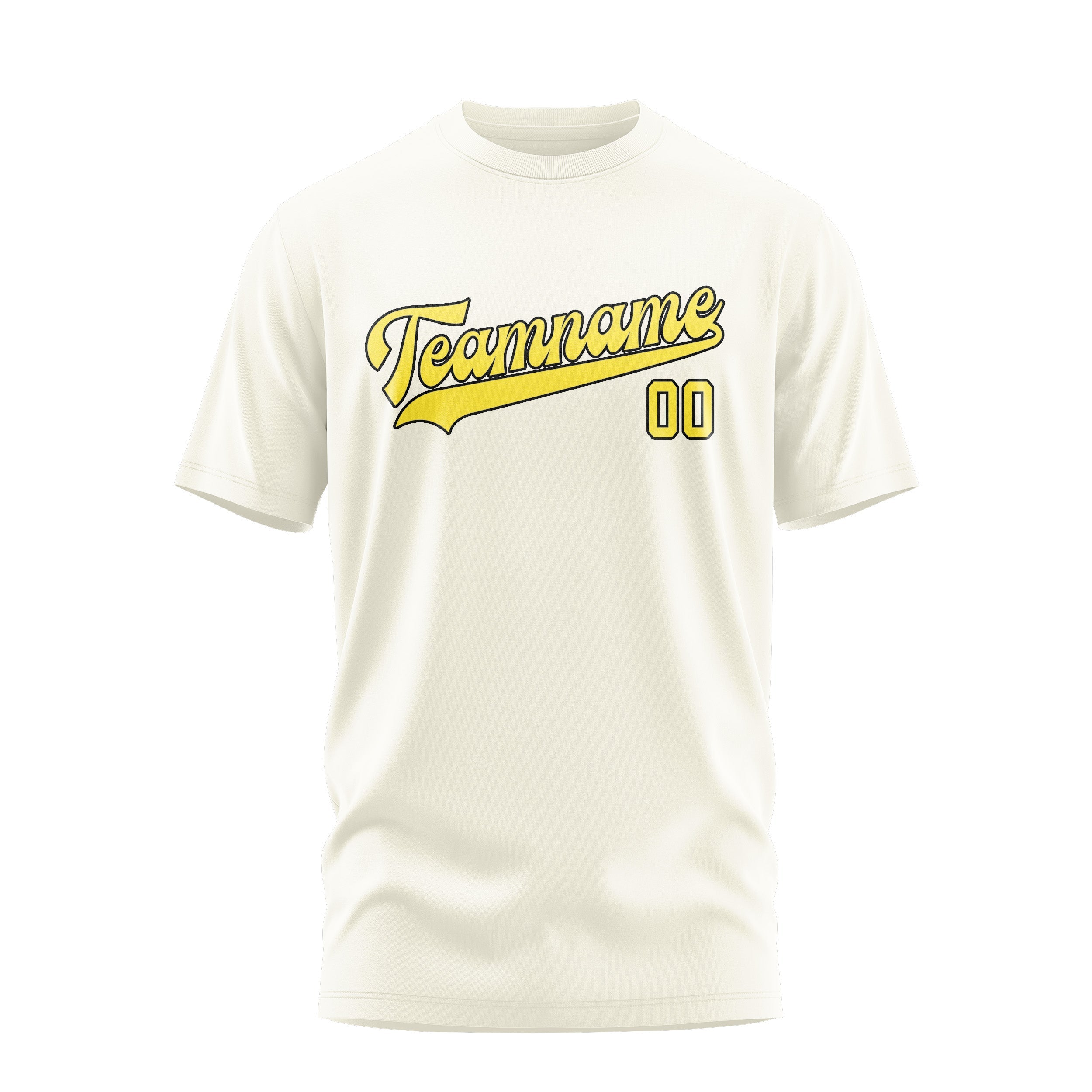 Custom Cream Light Yellow T-Shirt