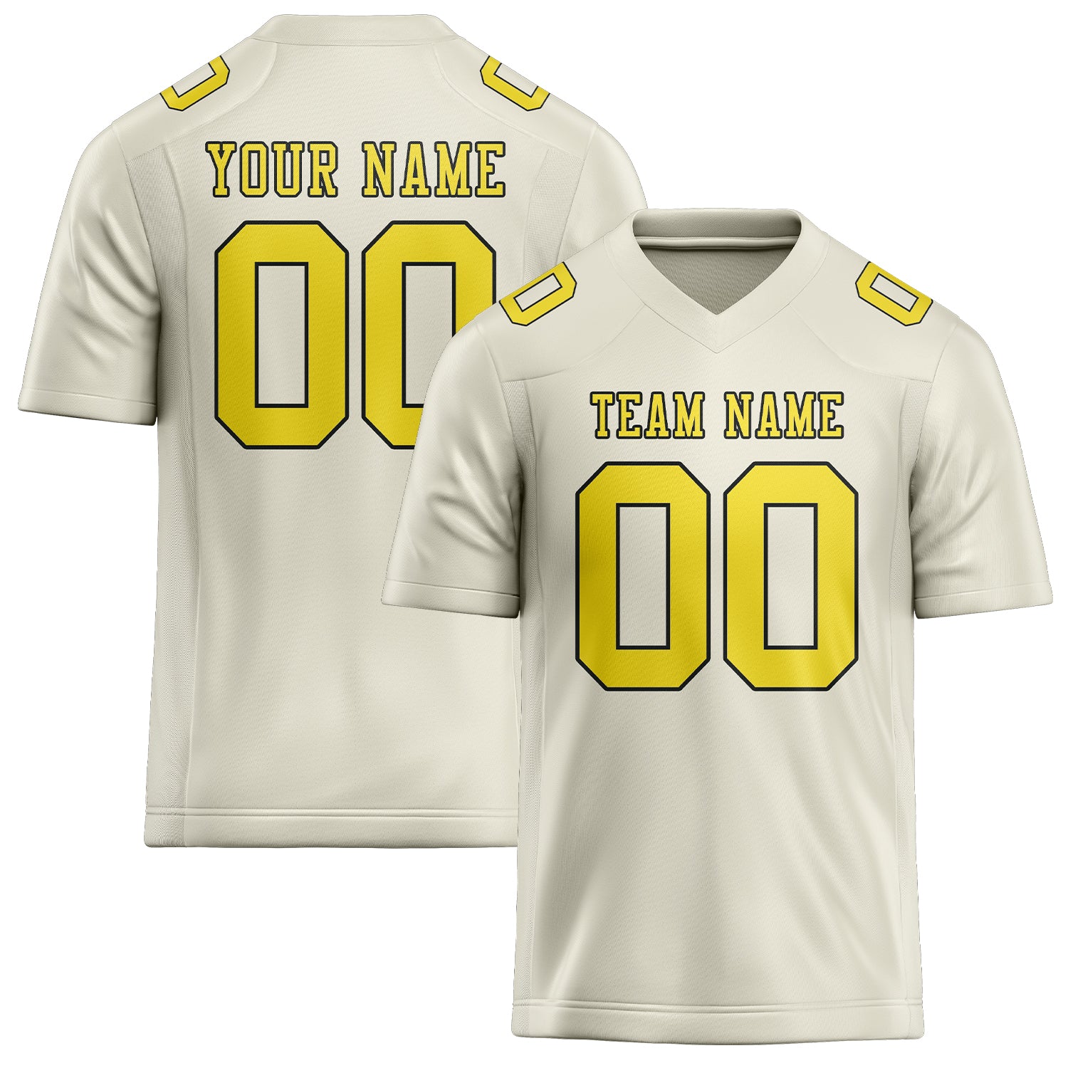 Custom Cream Light Yellow Football Jersey