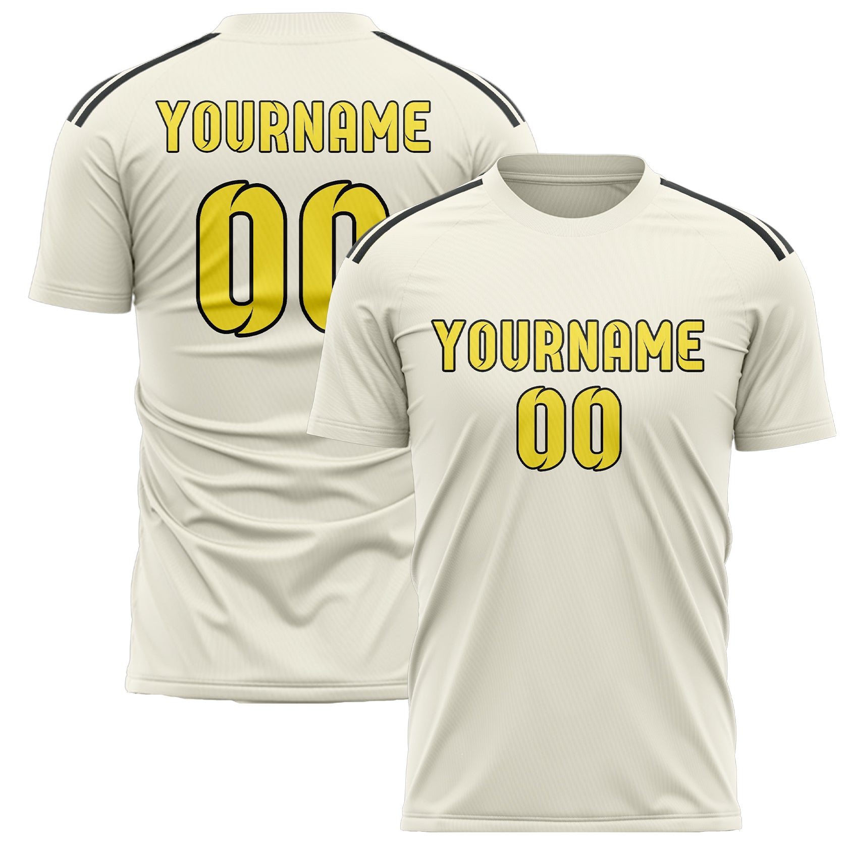 Custom Cream Light Yellow Soccer Jersey