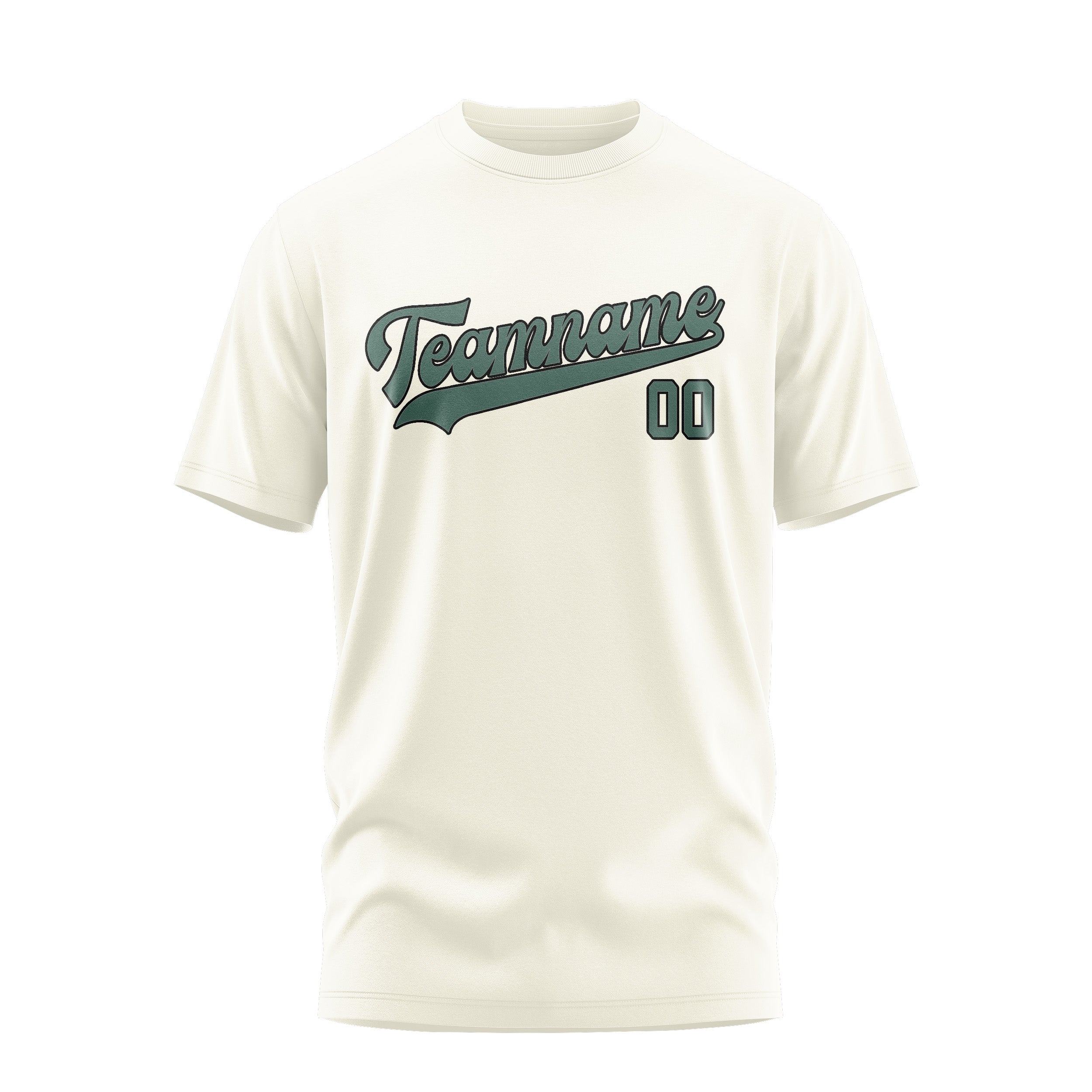 Custom Cream Blue Green T-Shirt