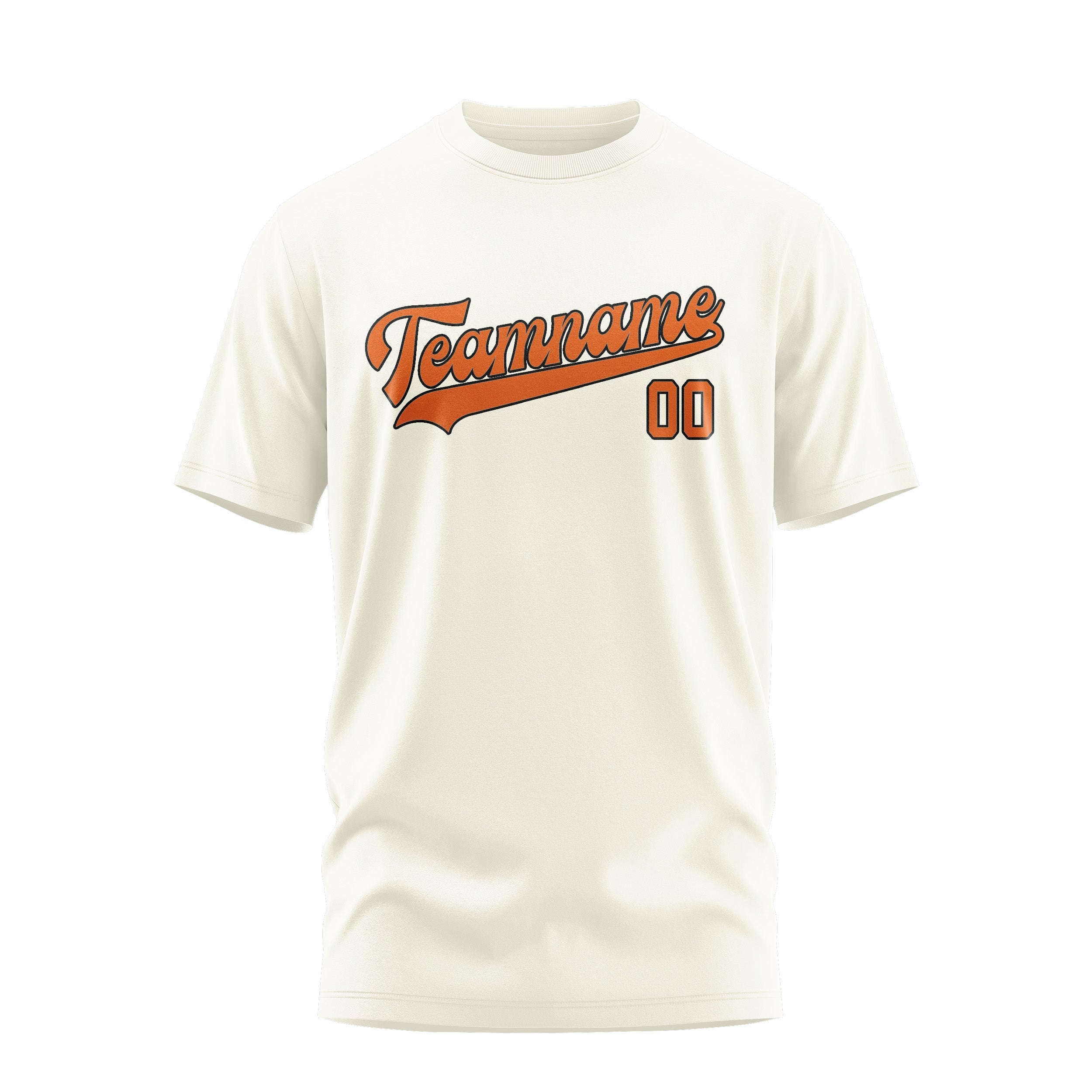 Custom Cream Orange T-Shirt