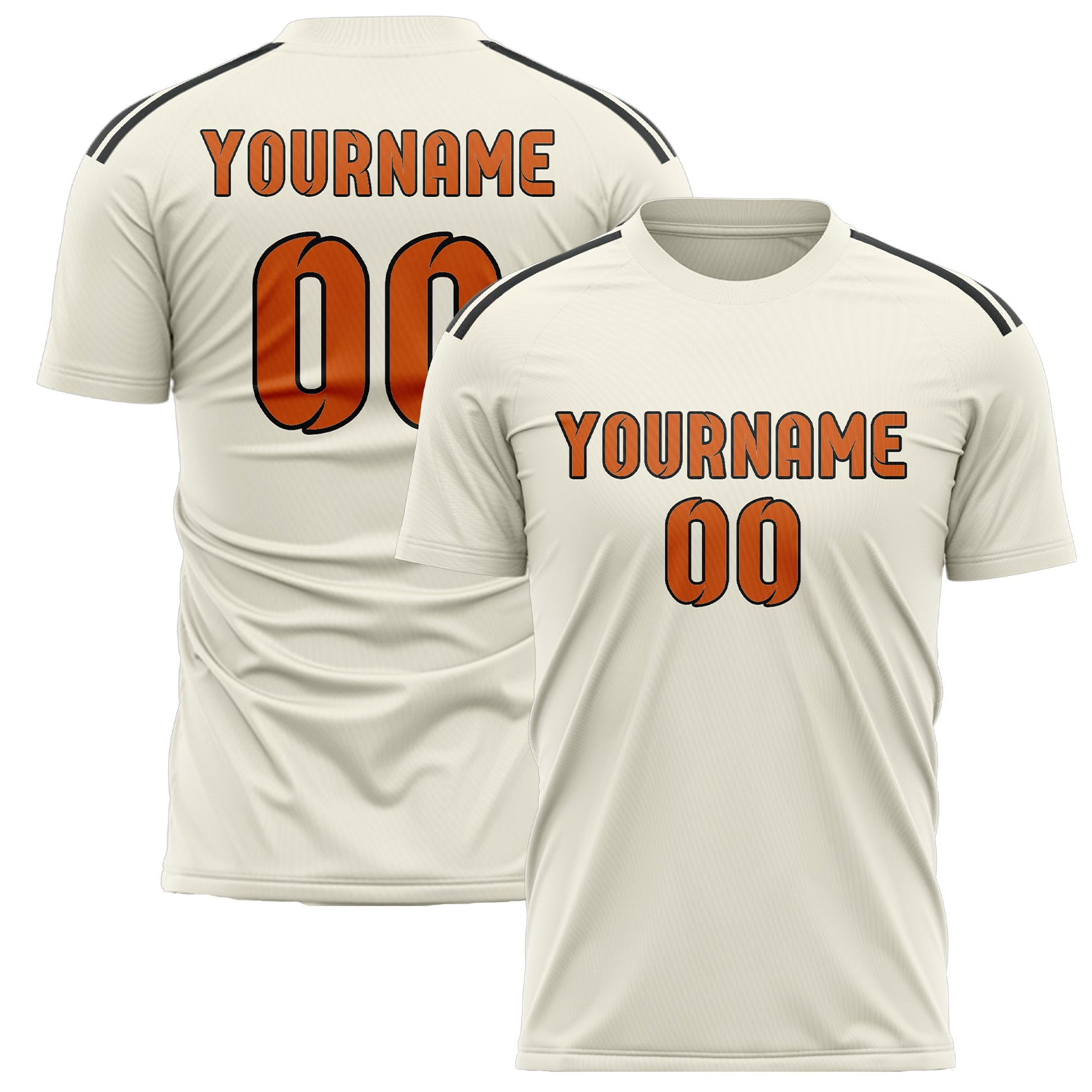 Custom Cream Orange Soccer Jersey