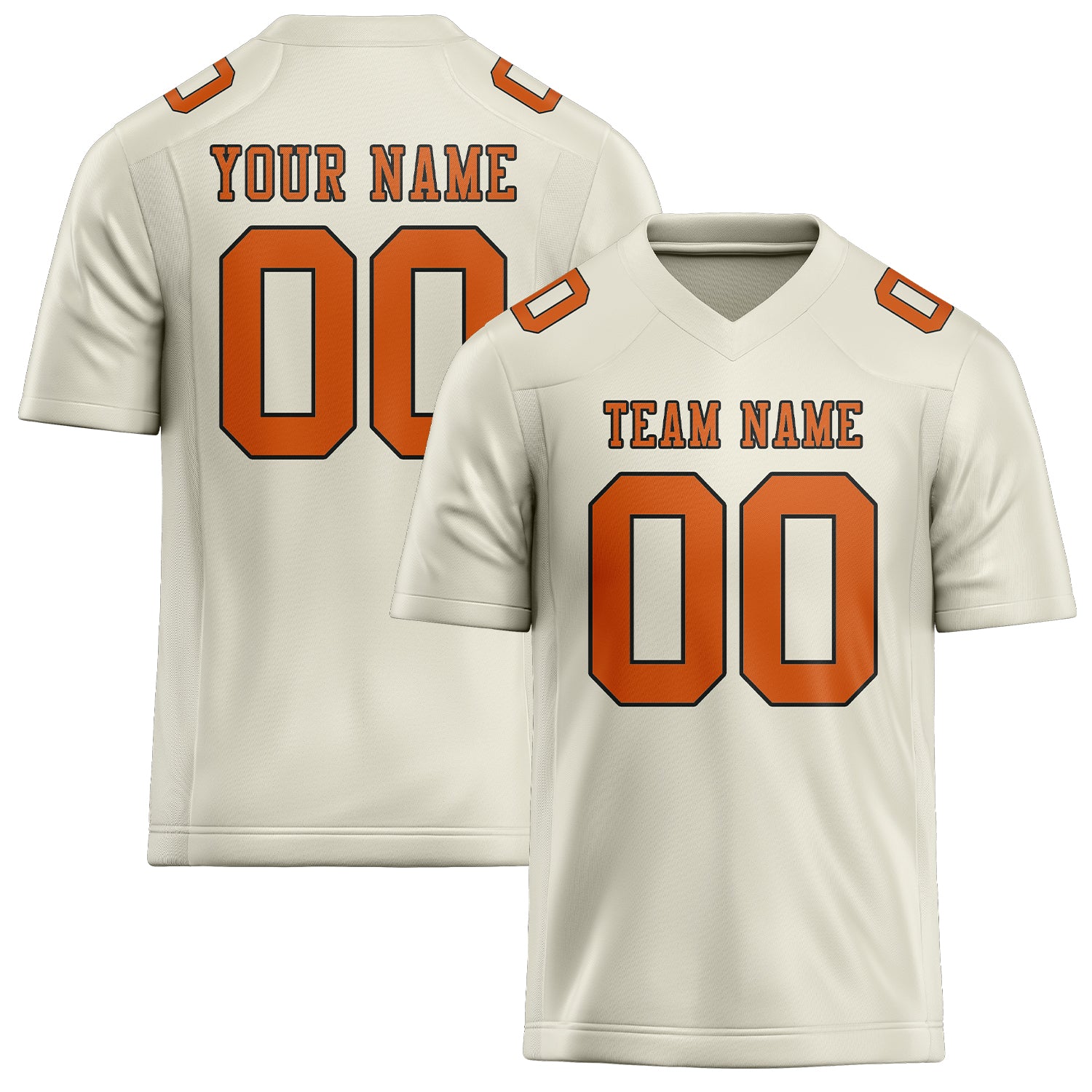 Custom Cream Orange Football Jersey
