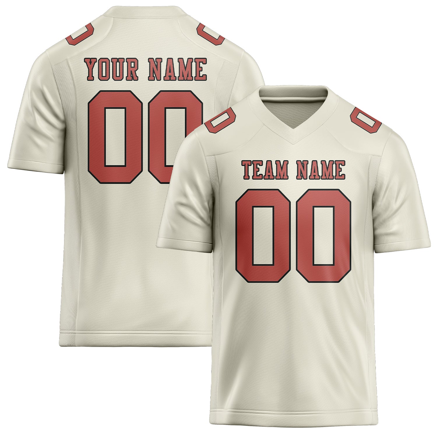 Custom Cream Copper Rose Football Jersey