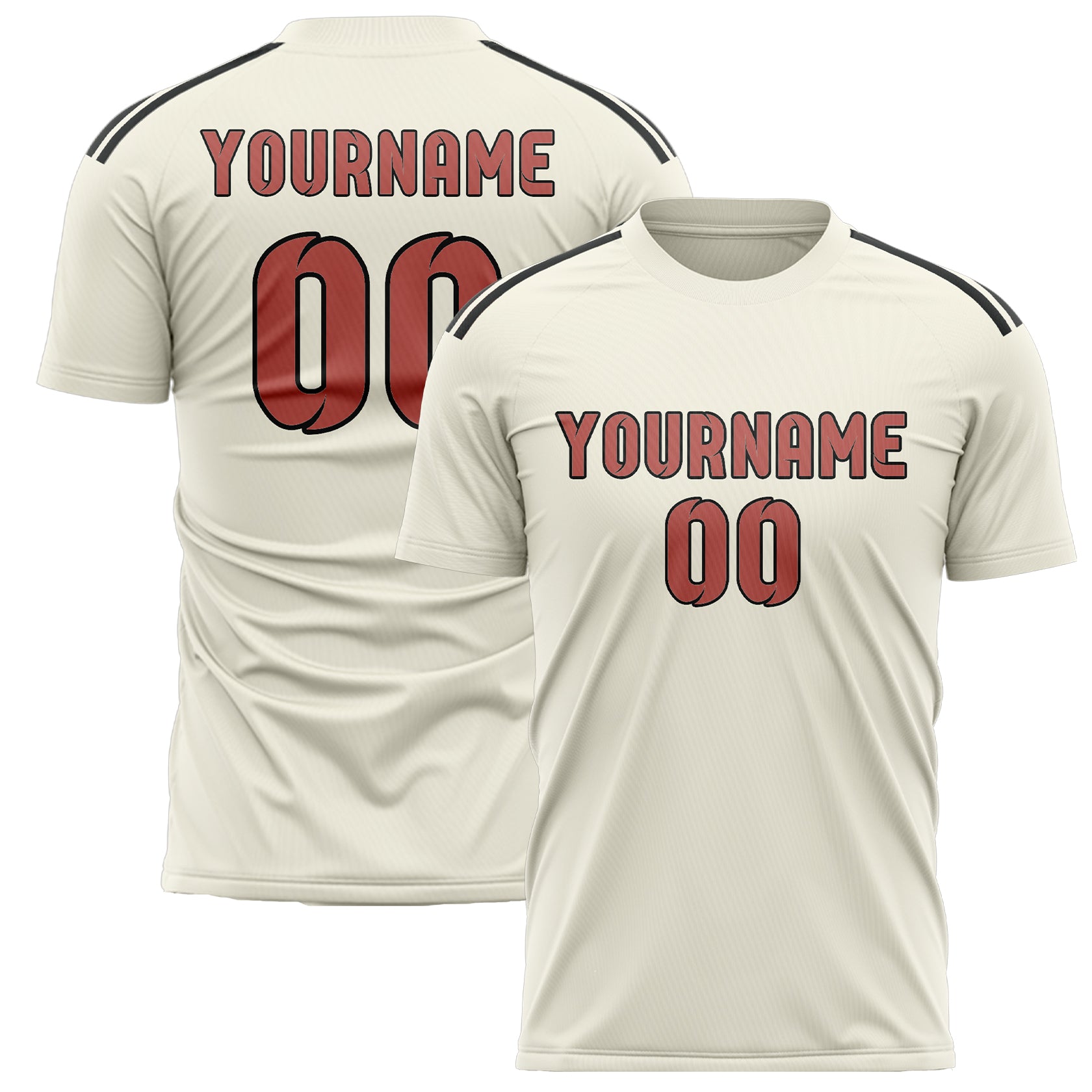 Custom Cream Copper Rose Soccer Jersey