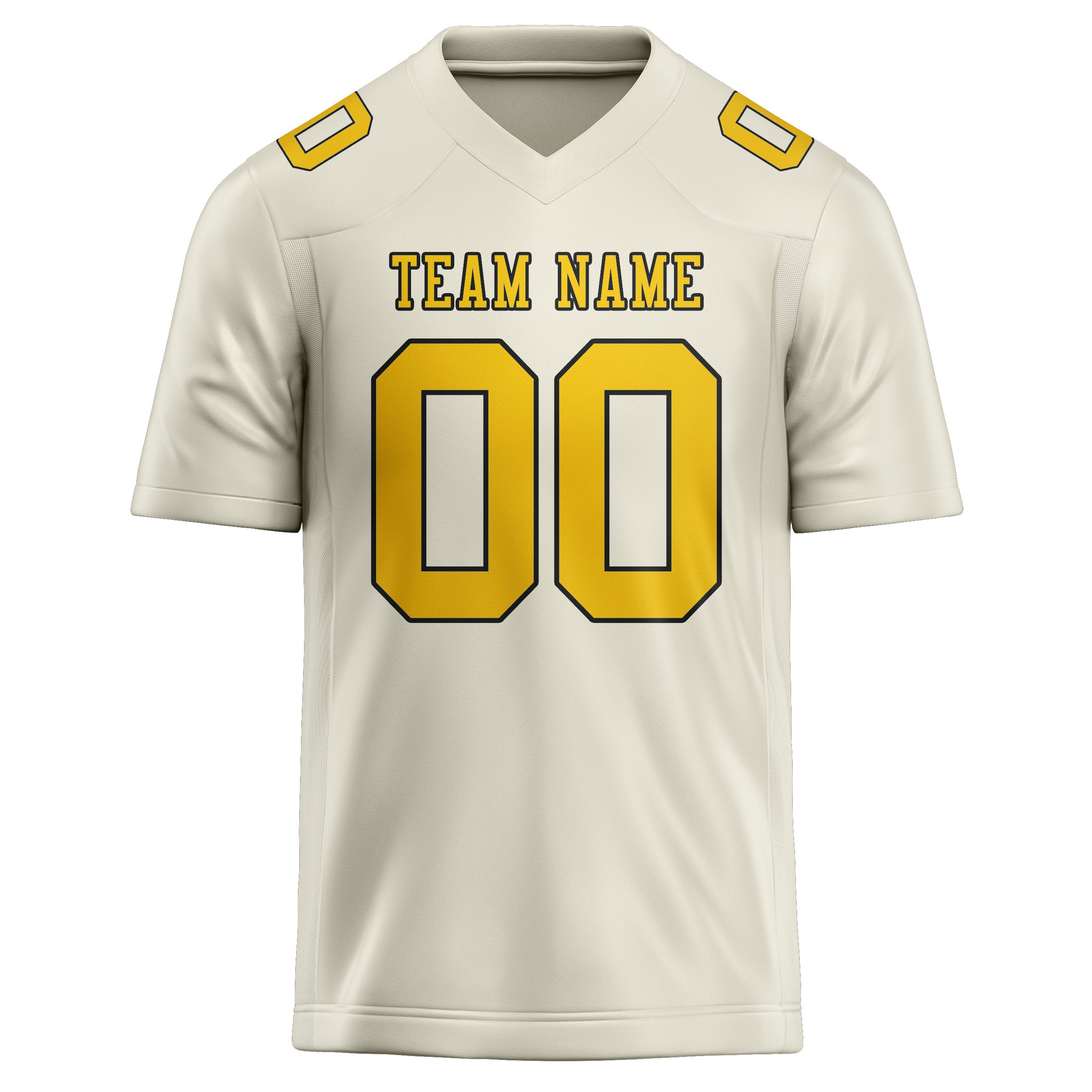 Custom Cream Gold Football Jersey