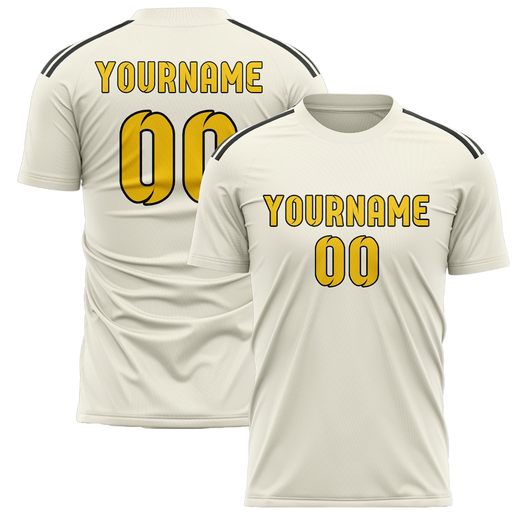 Custom Cream Gold Soccer Jersey