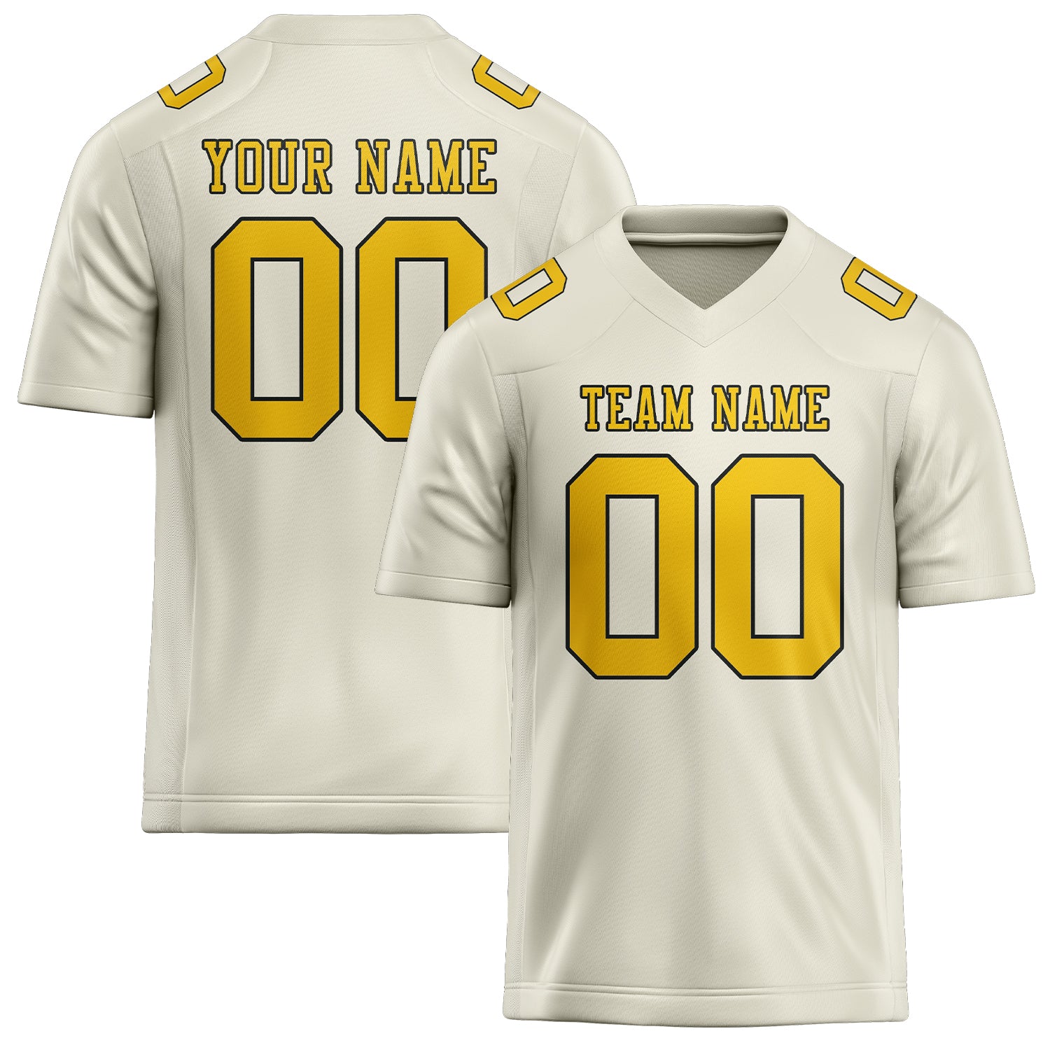 Custom Cream Gold Football Jersey