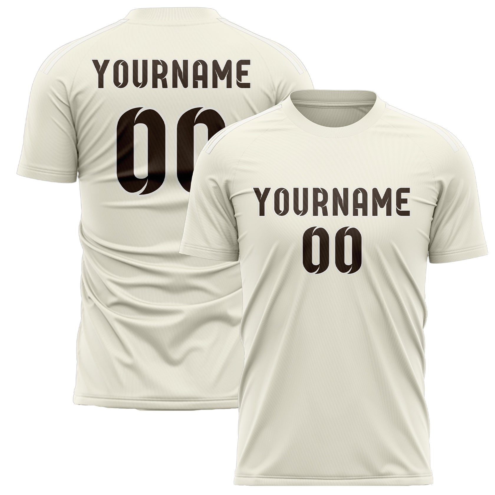 Custom Cream Brown Soccer Jersey