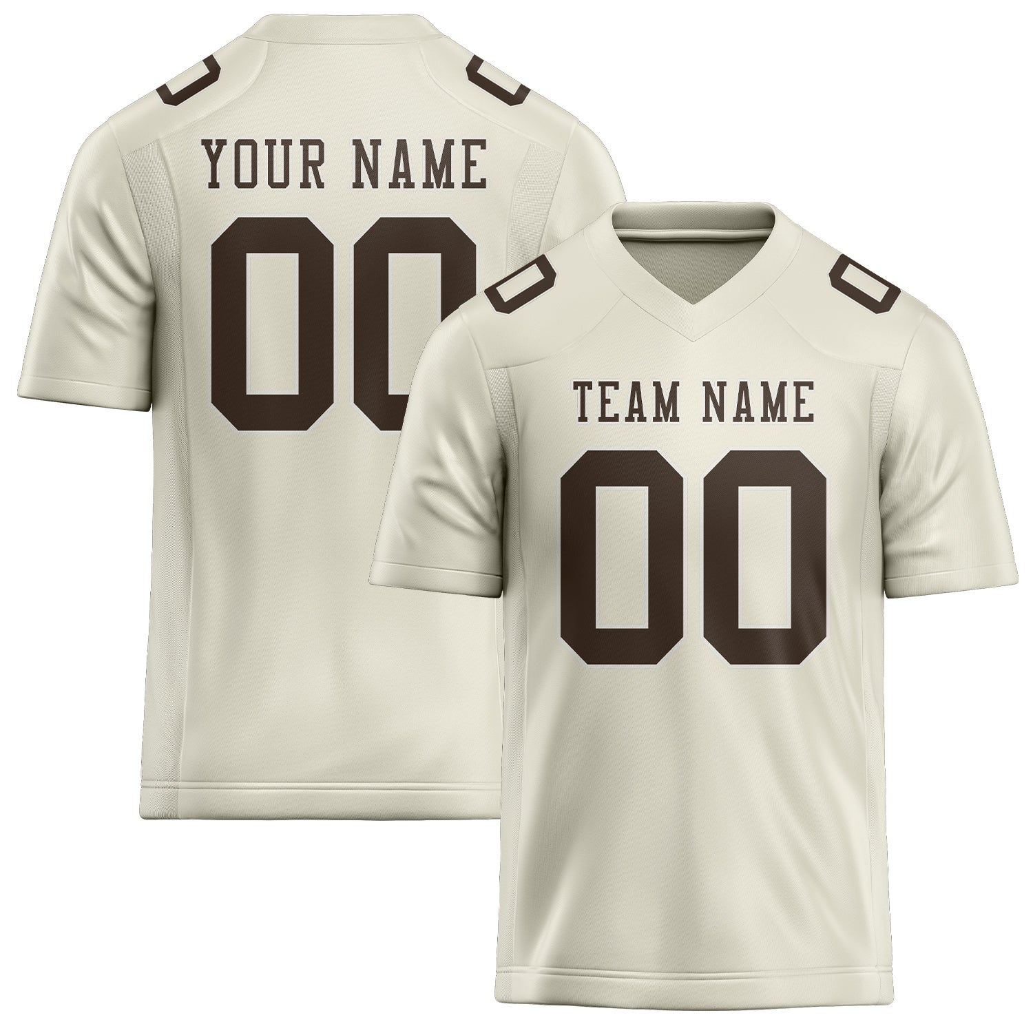 Custom Cream Brown Football Jersey