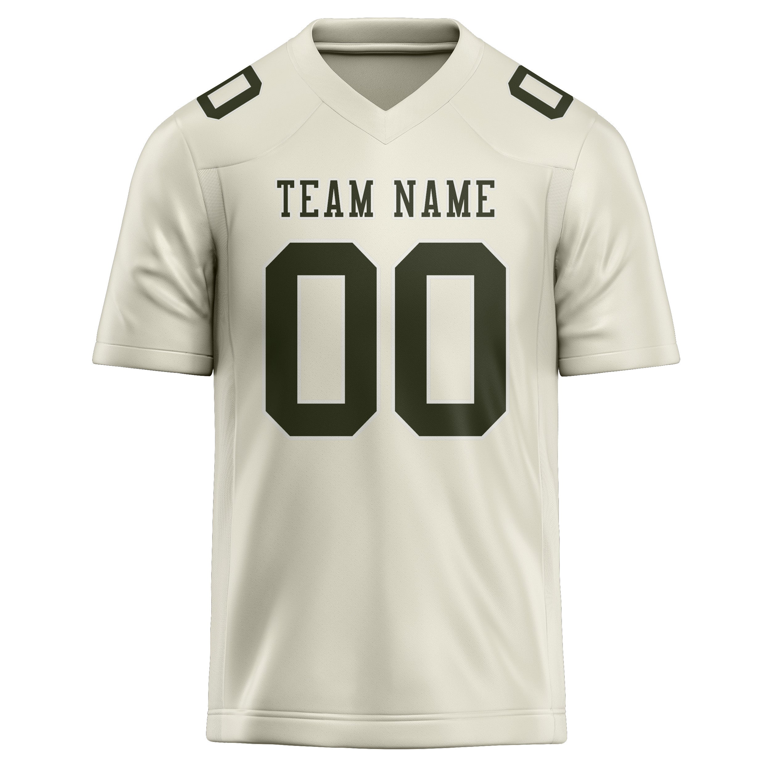 Custom Cream Olive Football Jersey