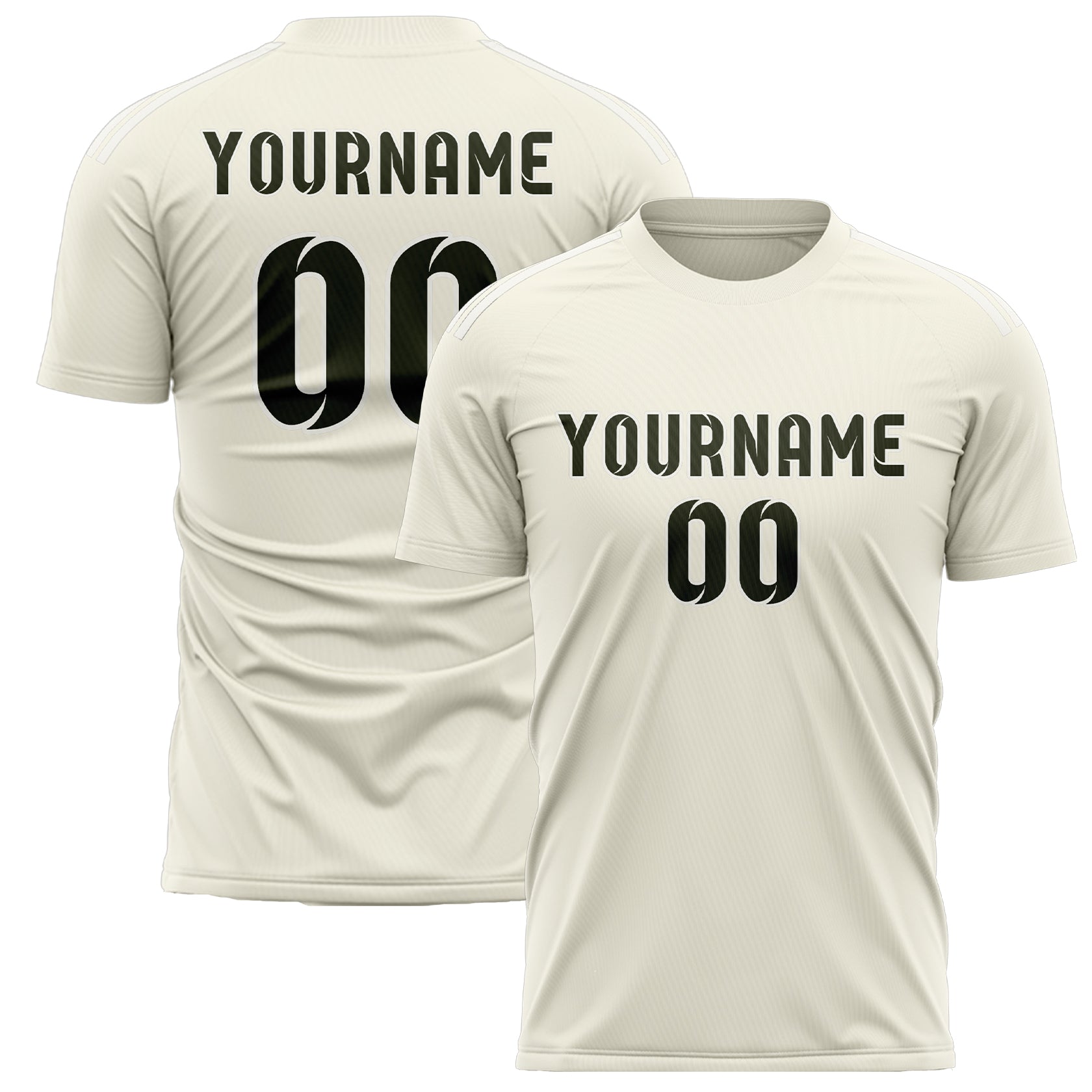 Custom Cream Olive Soccer Jersey