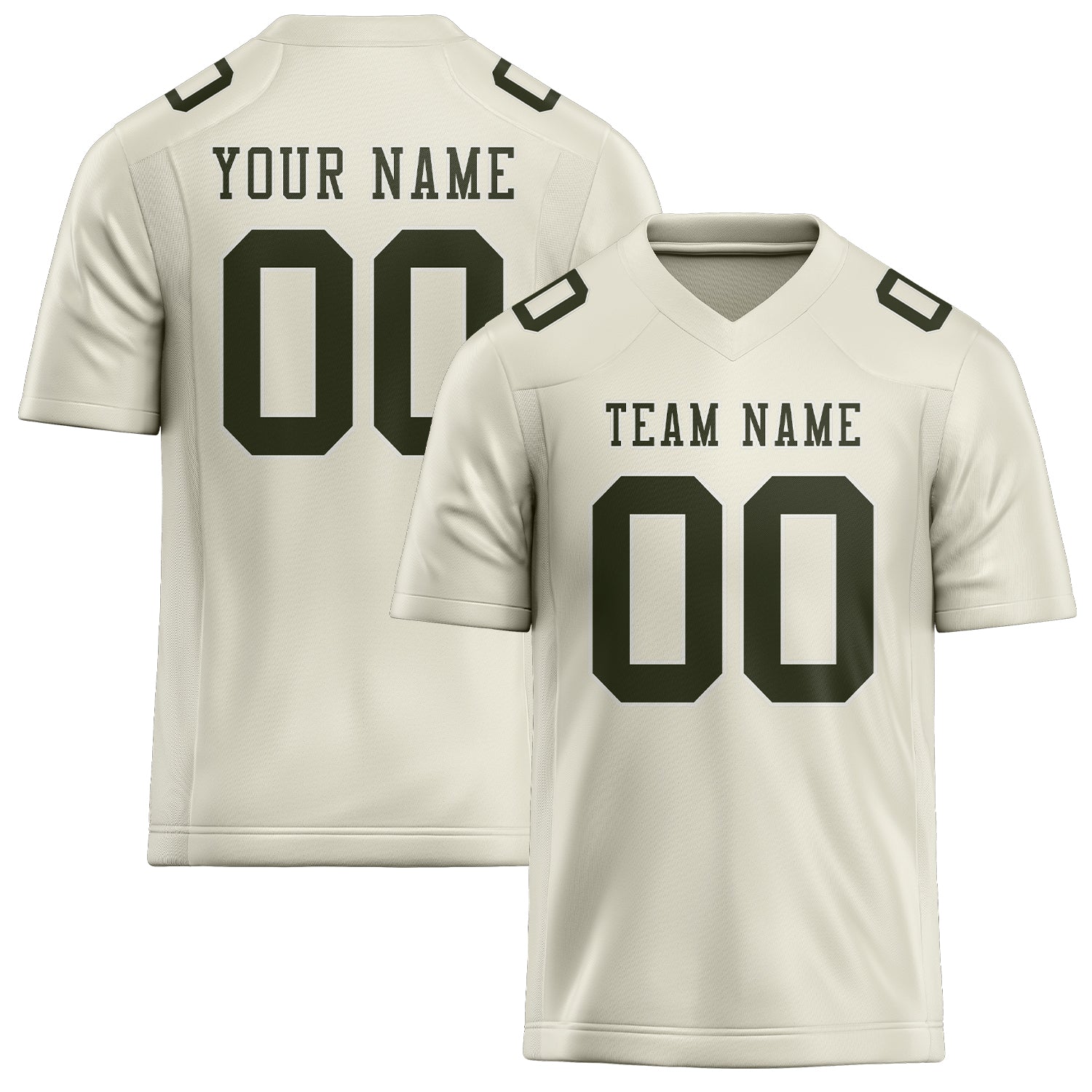 Custom Cream Olive Football Jersey