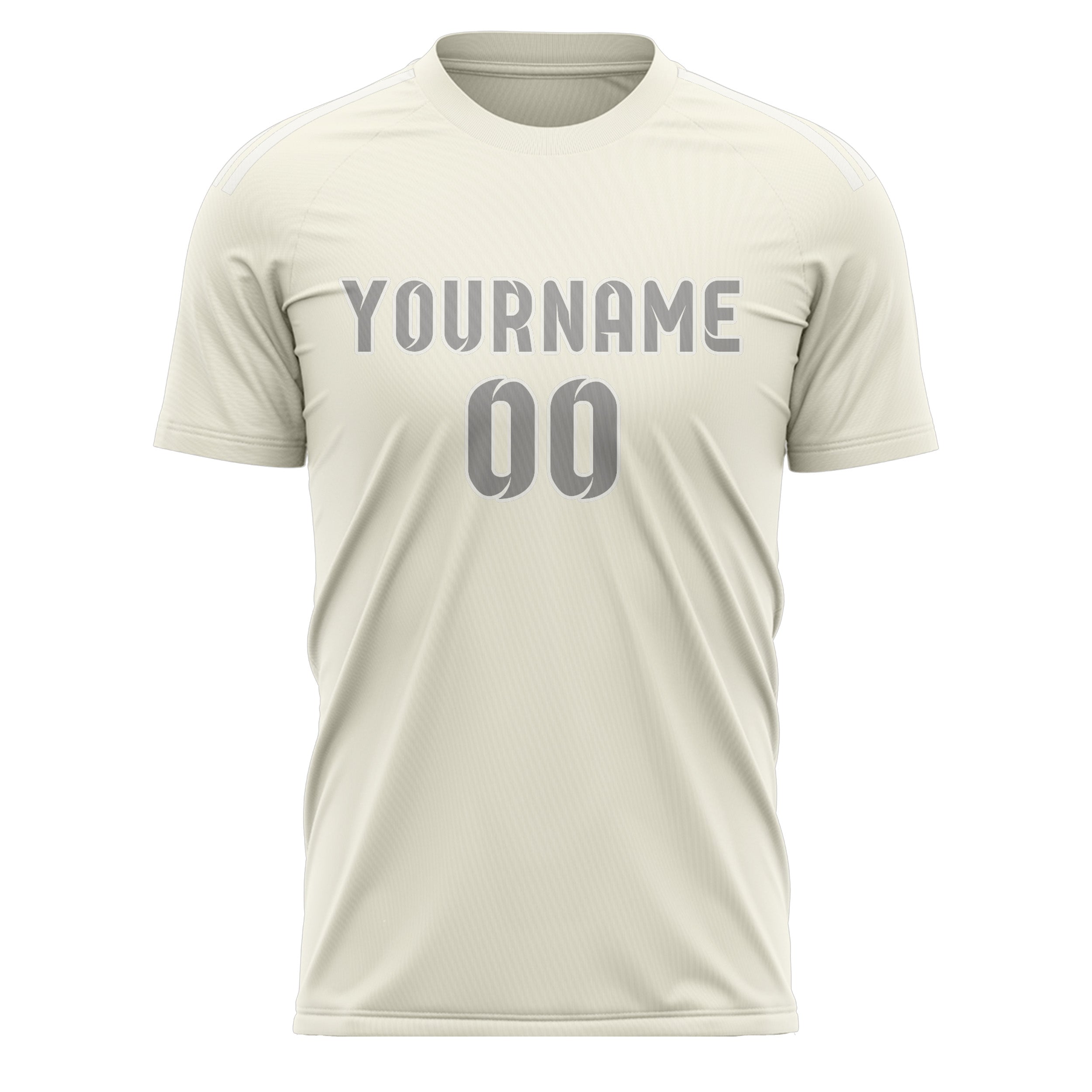 Custom Cream Gray Soccer Jersey