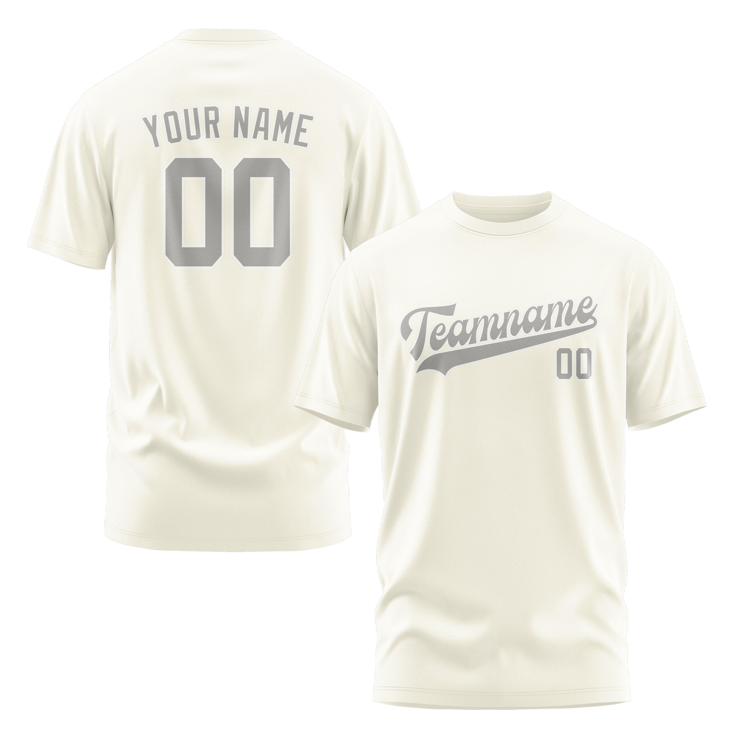 Custom Cream Gray T-Shirt