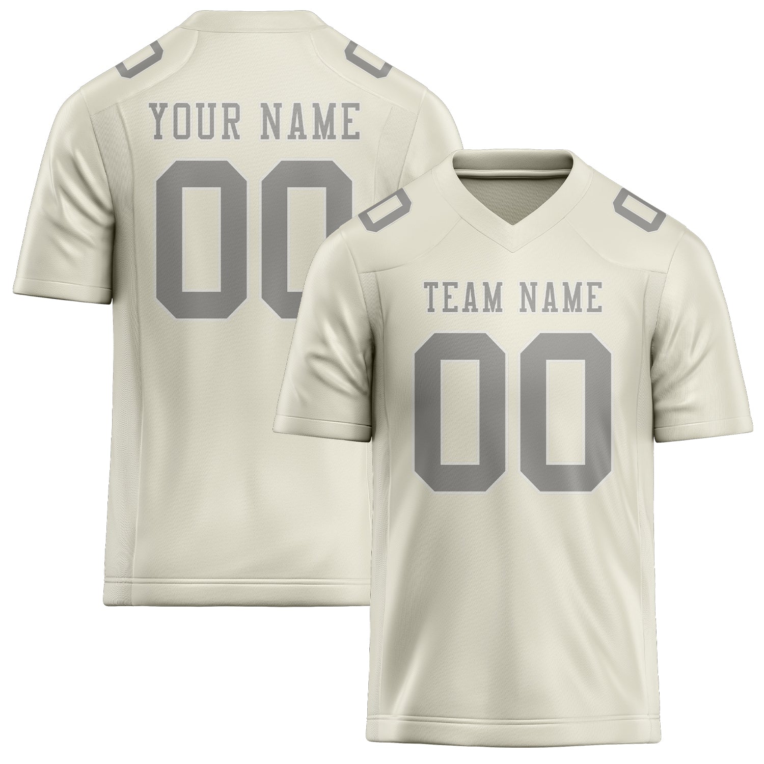 Custom Cream Gray Football Jersey