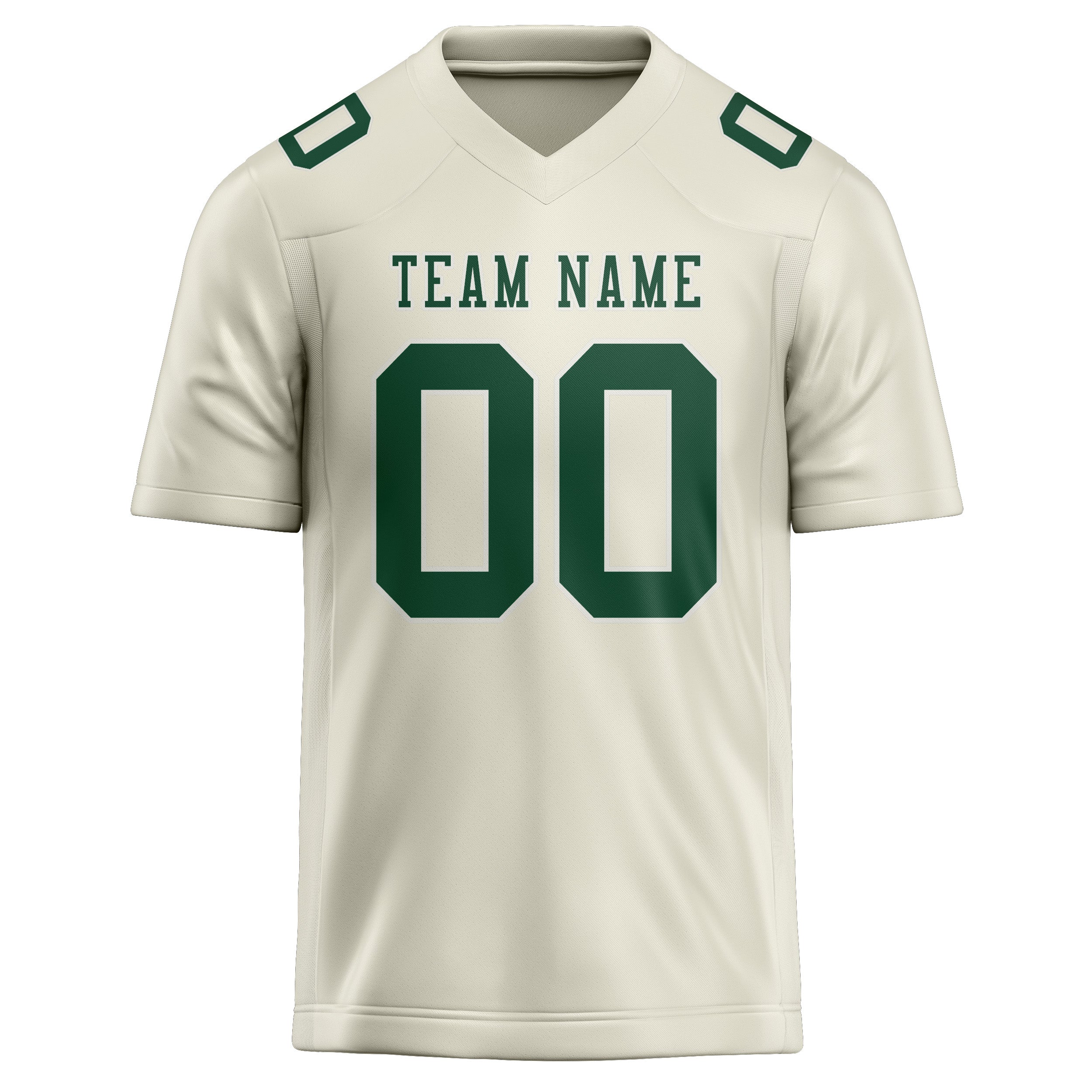 Custom Cream Green Football Jersey