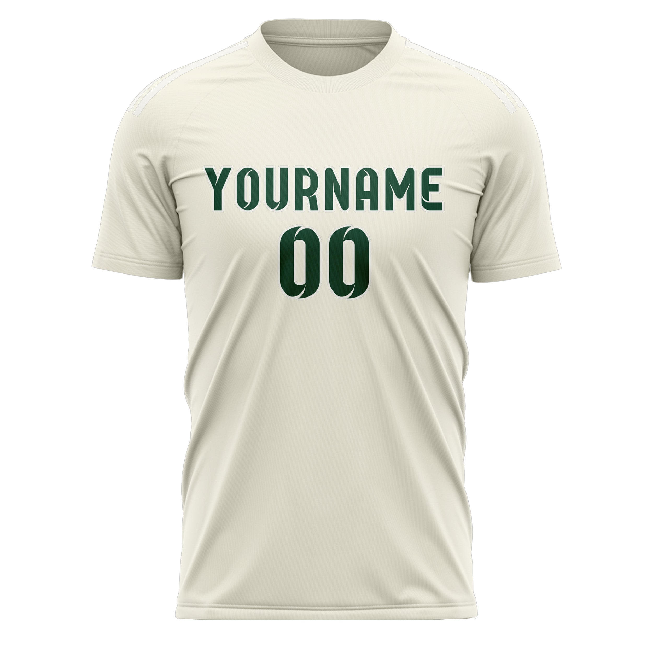 Custom Cream Green Soccer Jersey