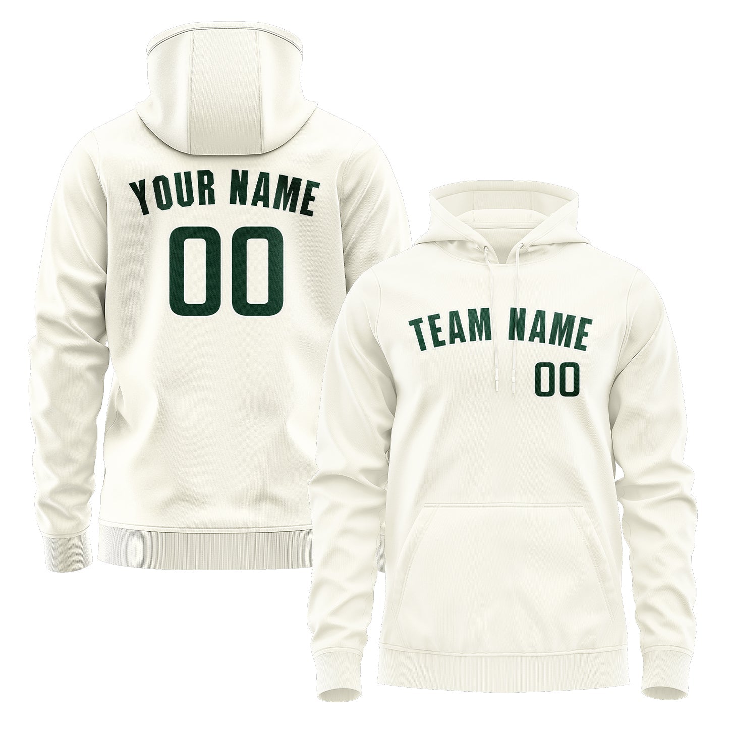 Custom Cream Green Hoodie