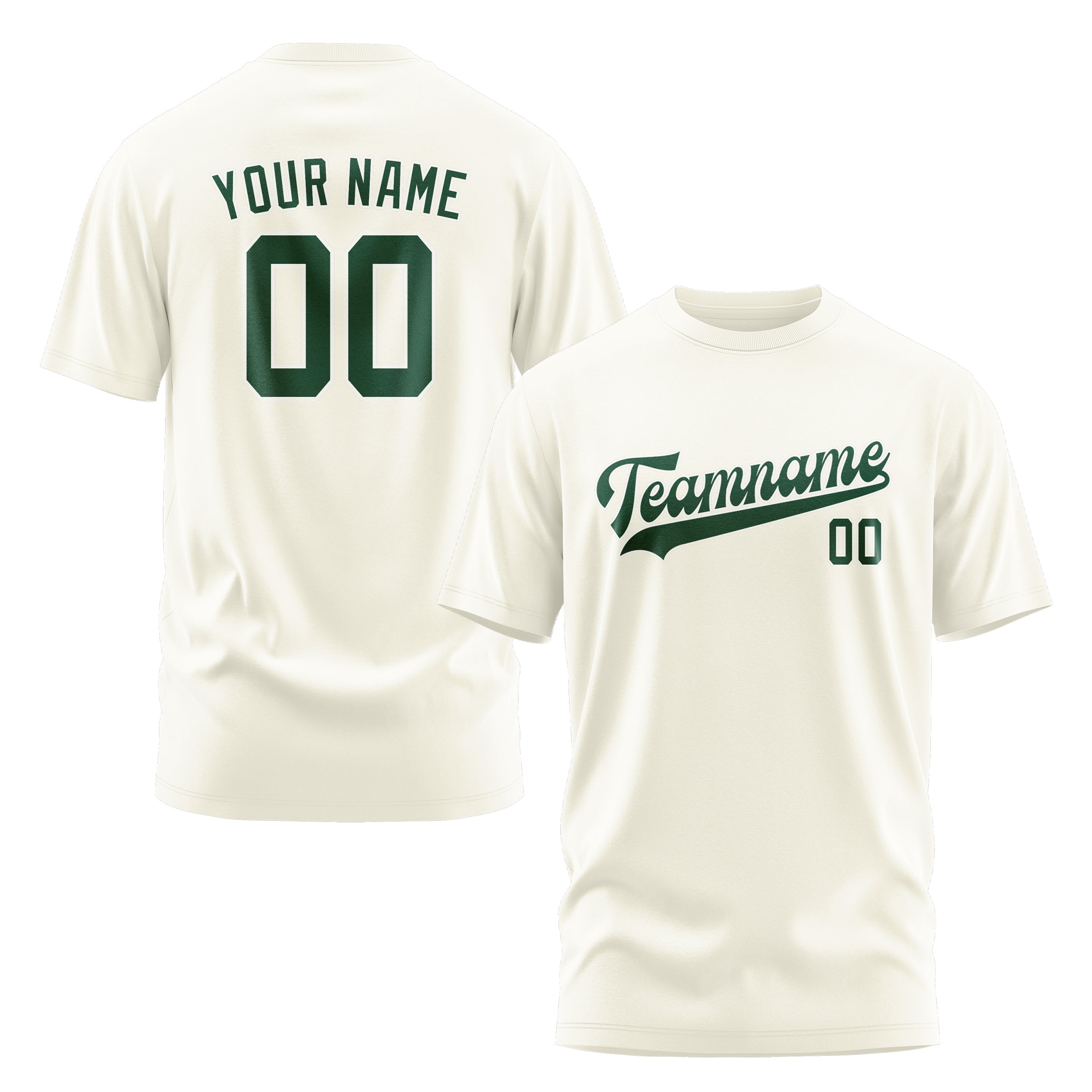 Custom Cream Green T-Shirt