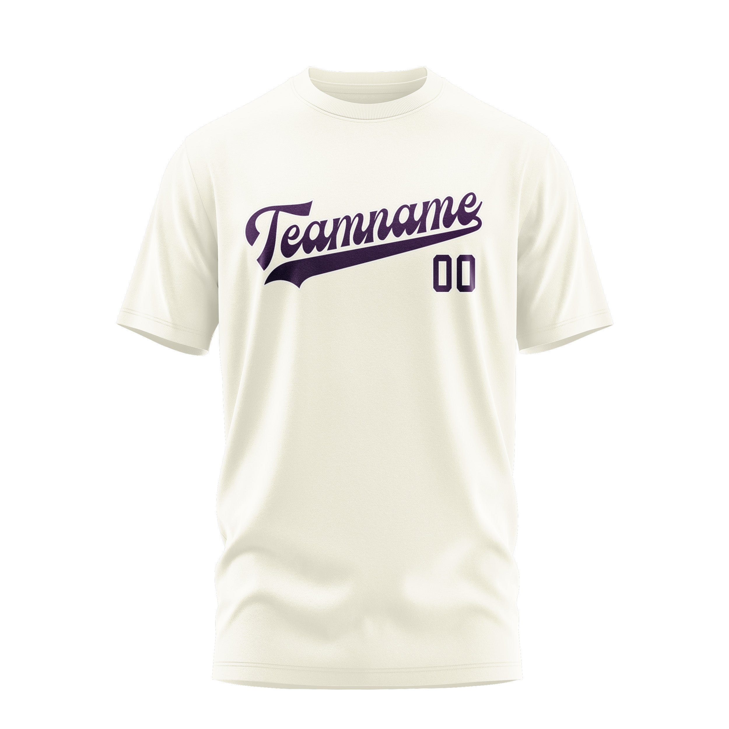 Custom Cream Purple T-Shirt