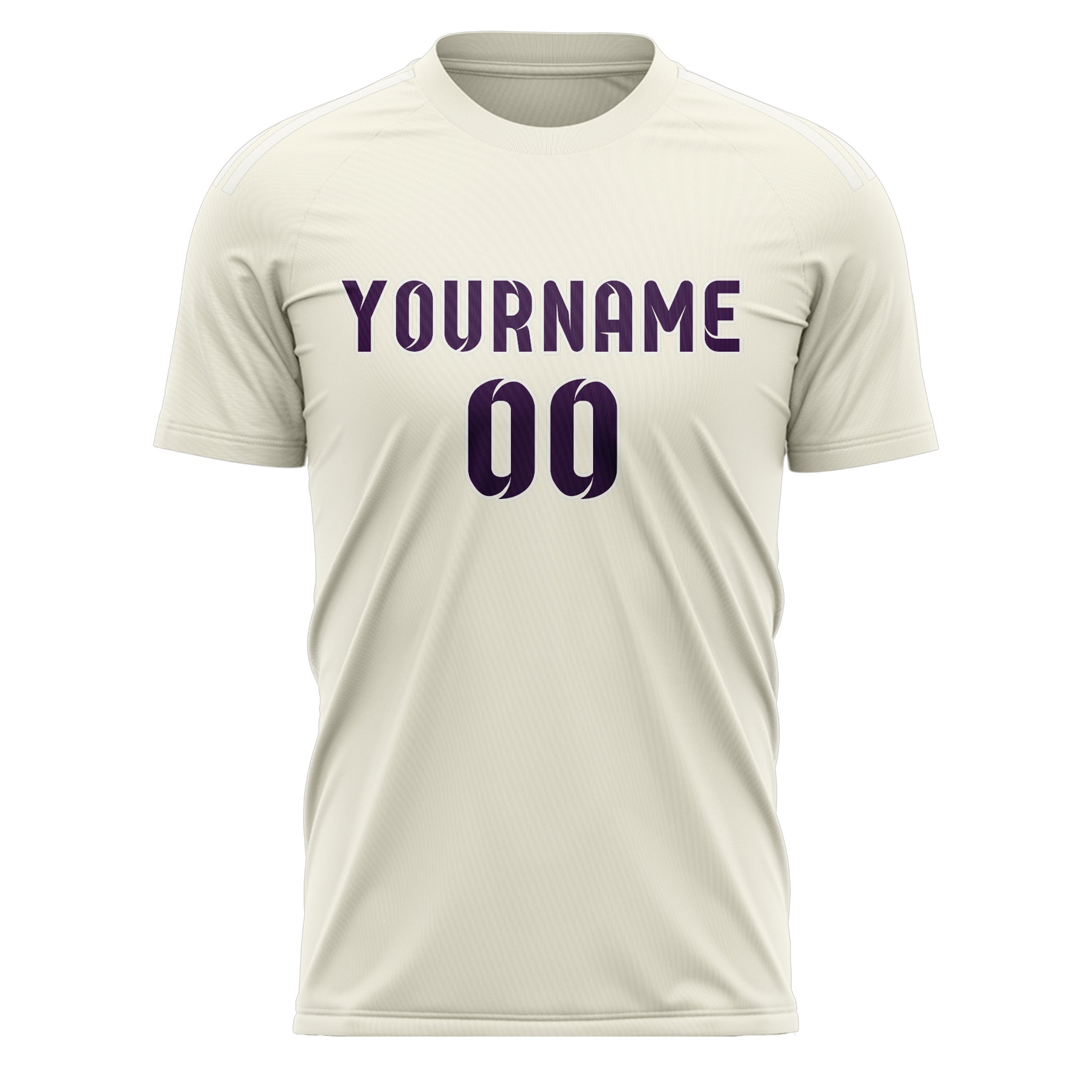 Custom Cream Purple Soccer Jersey